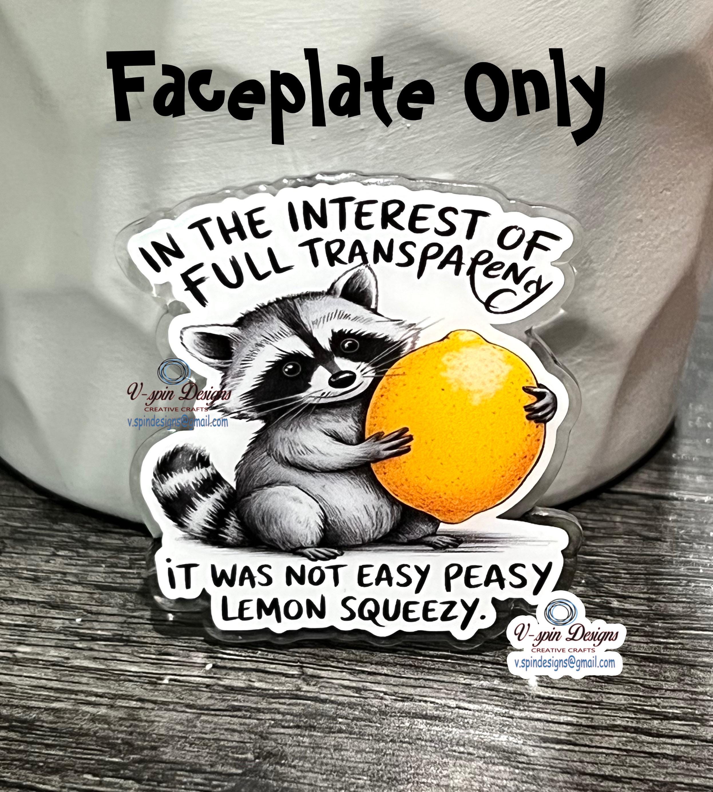 Funny Raccoon Badge Reel: "Not Easy Peezy" ID Holder