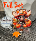 Fall Moose Badge Reel | Orange Glitter Retractable Acrylic ID Holder