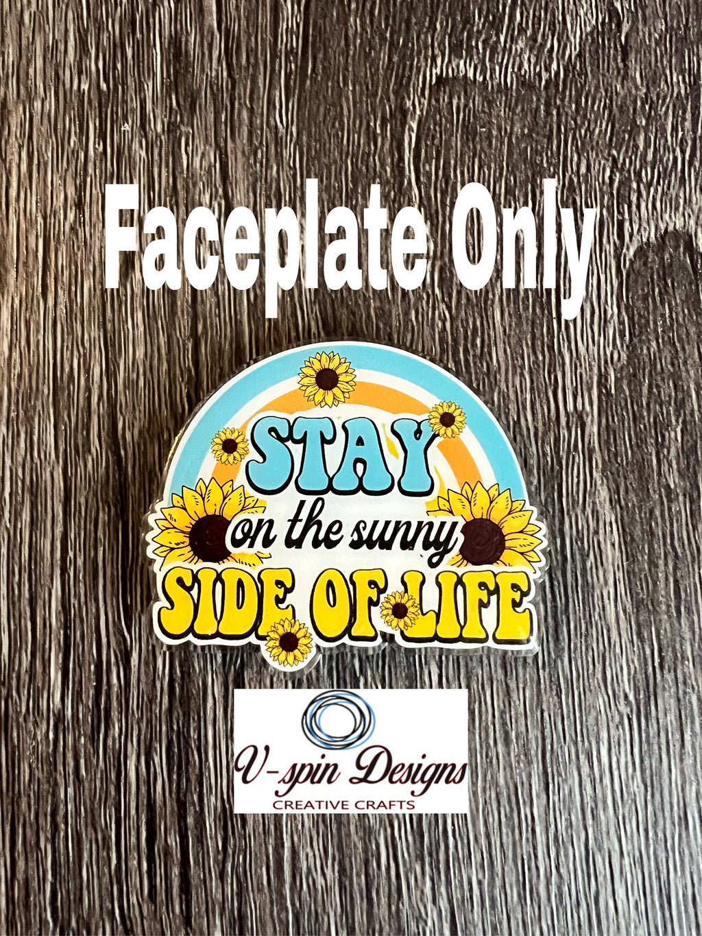 "Stay on the Sunny Side" Badge Reel | Inspirational Retractable Acrylic ID Holder