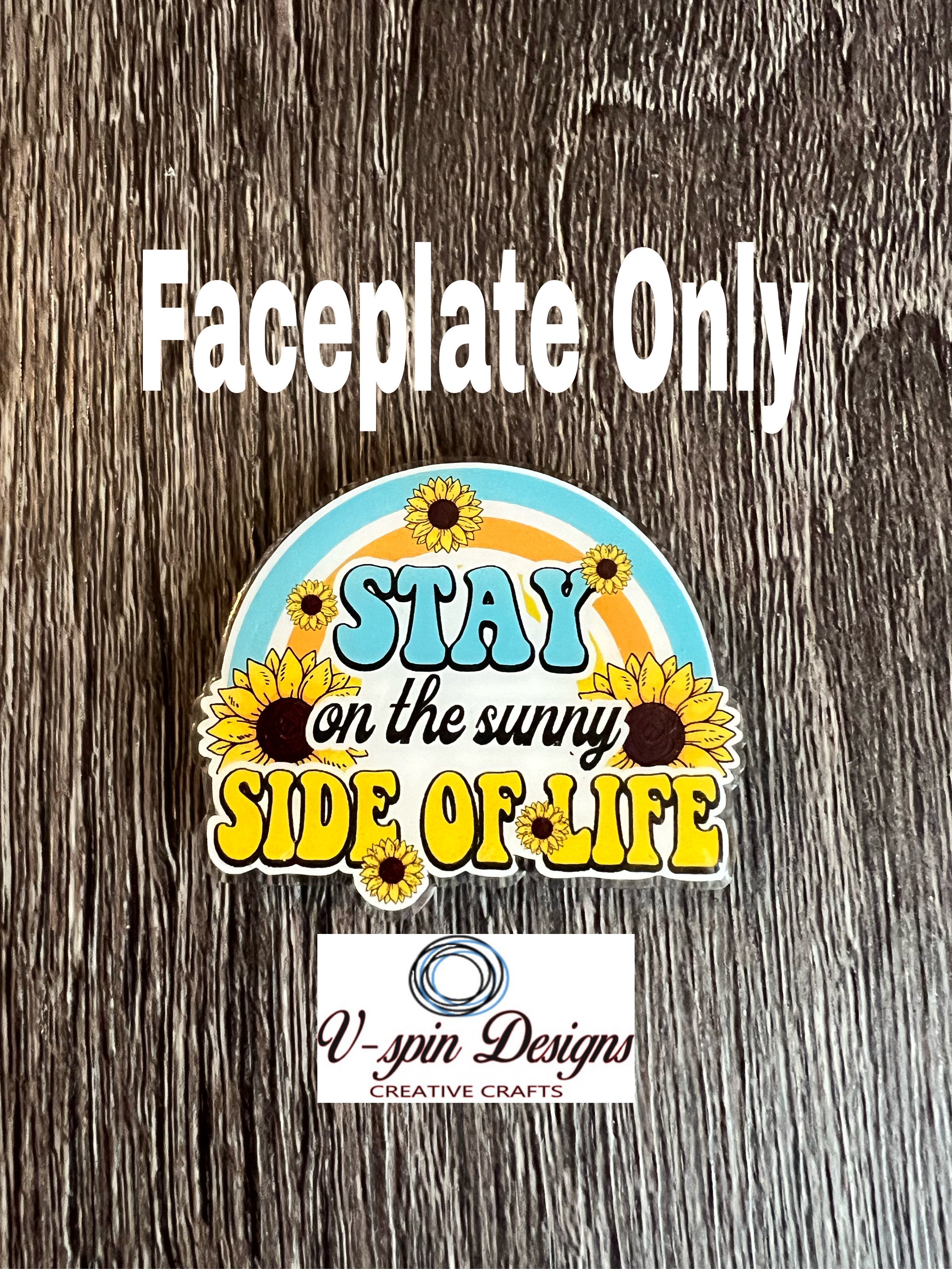 "Stay on the Sunny Side" Badge Reel | Inspirational Retractable Acrylic ID Holder