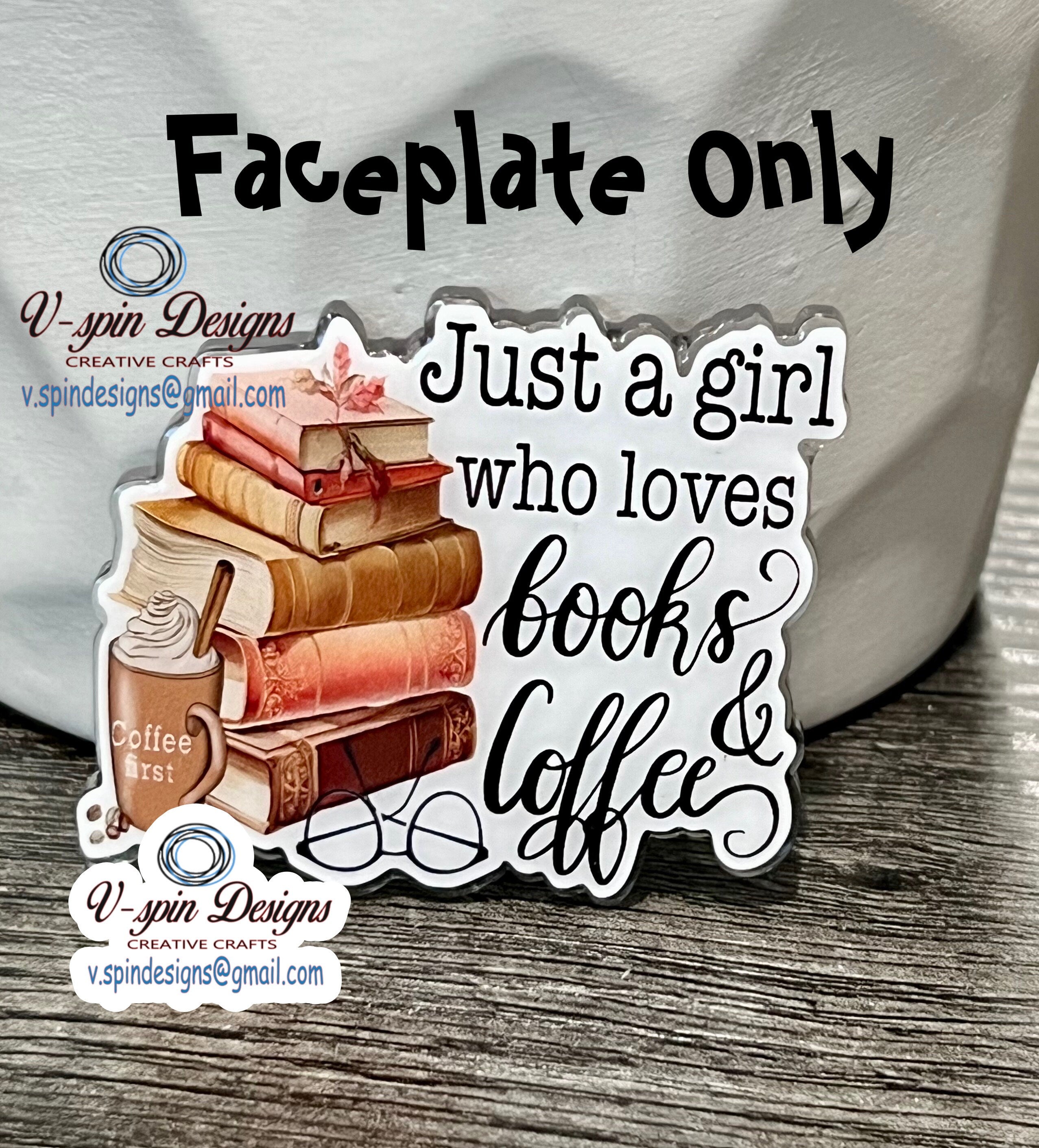 "Just a Girl Who Loves Books and Coffee" Badge Reel | Retractable Acrylic ID Holder