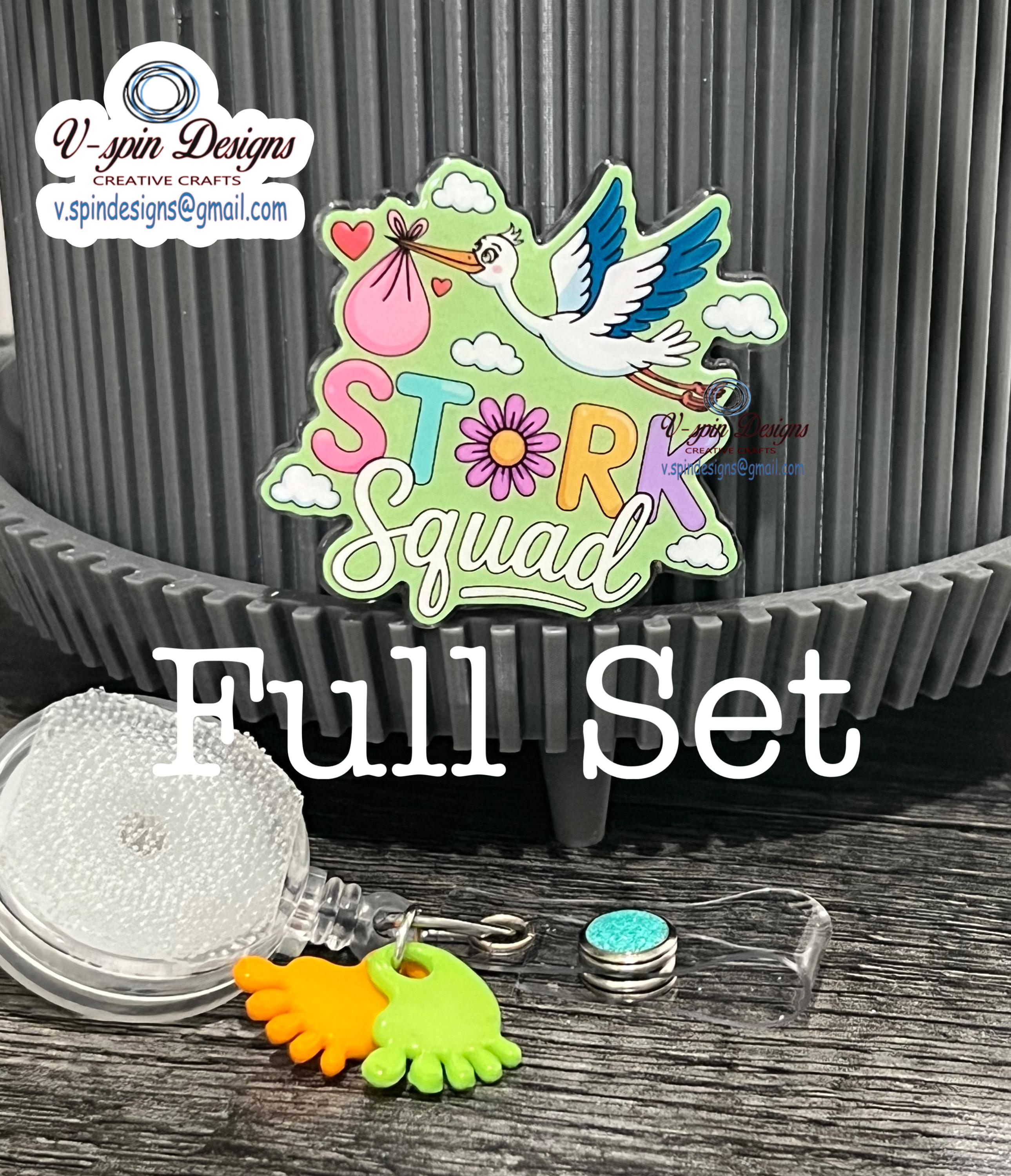 "Stork Squad" Labor & Delivery Badge Reel | Retractable Acrylic ID Holder