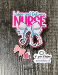 Labor and Delivery Nurse Stethoscope Bow badge reel/ID Holder card holder/nurse/teachers/L&D