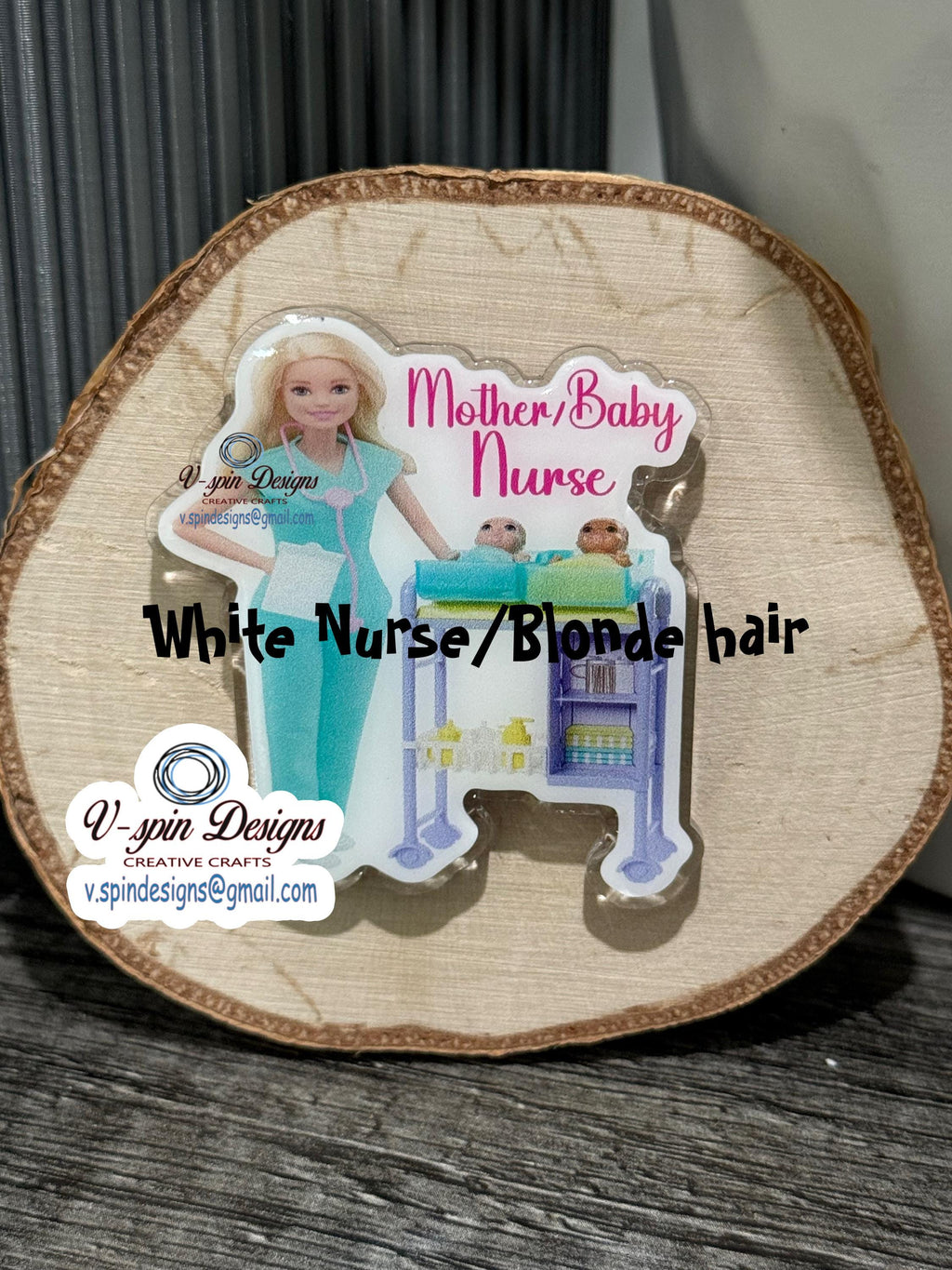 Mother/Baby Nurse Badge Reel | Retractable Acrylic ID Holder