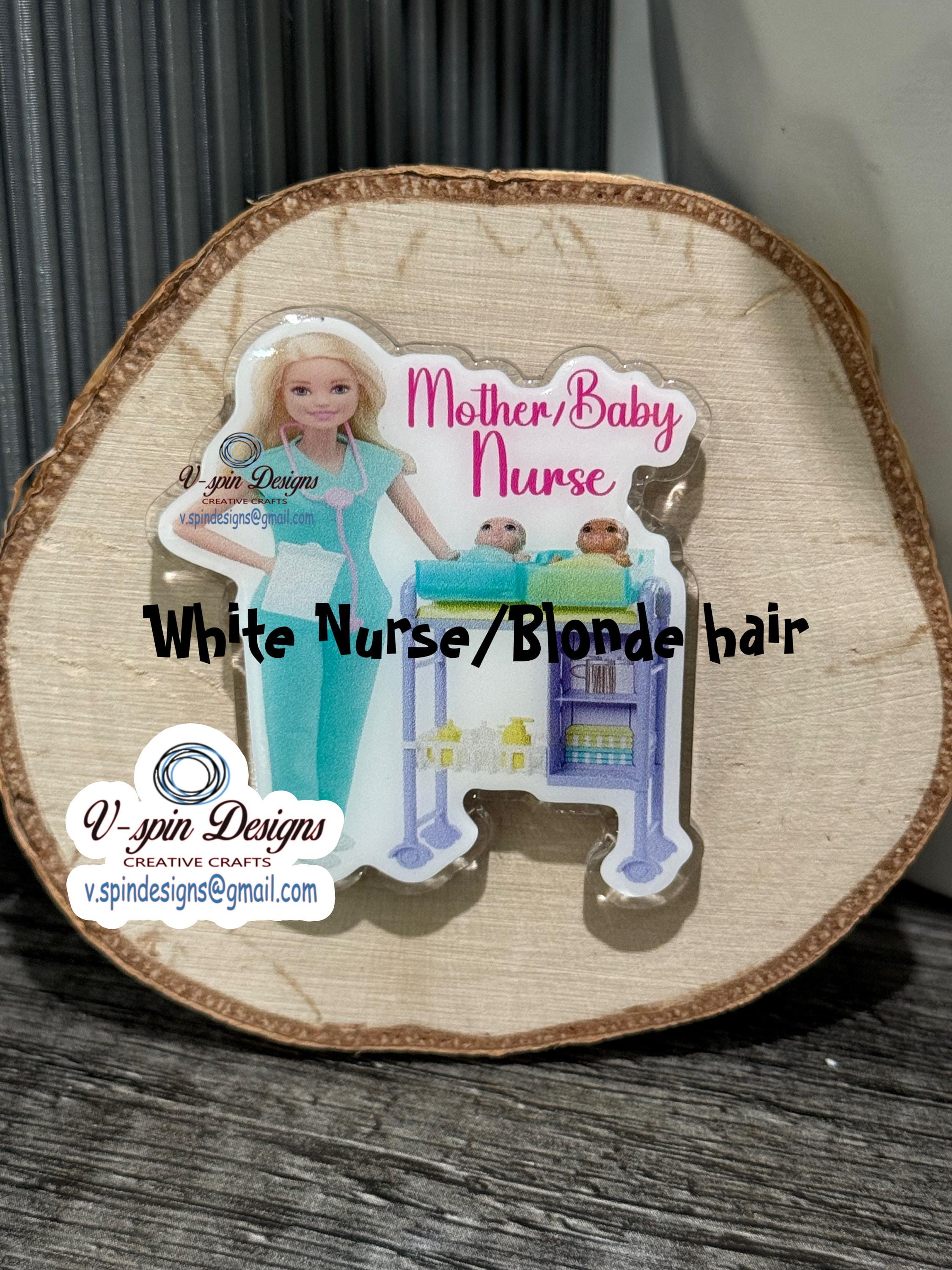 Mother/Baby Nurse Badge Reel | Retractable Acrylic ID Holder