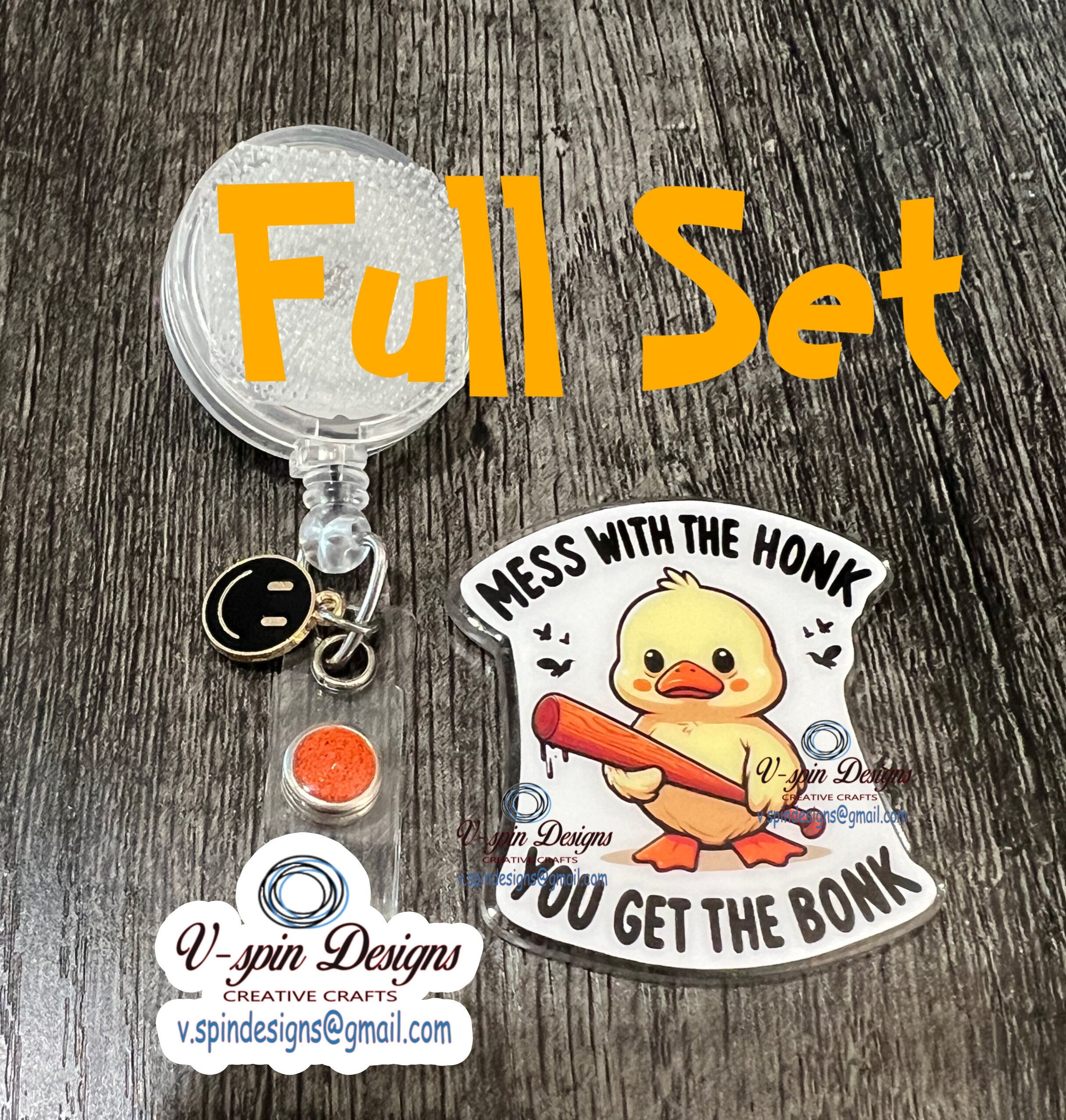 "Mess with the Honk, Get the Bonk" Funny Duck Badge Reel: Acrylic ID Holder