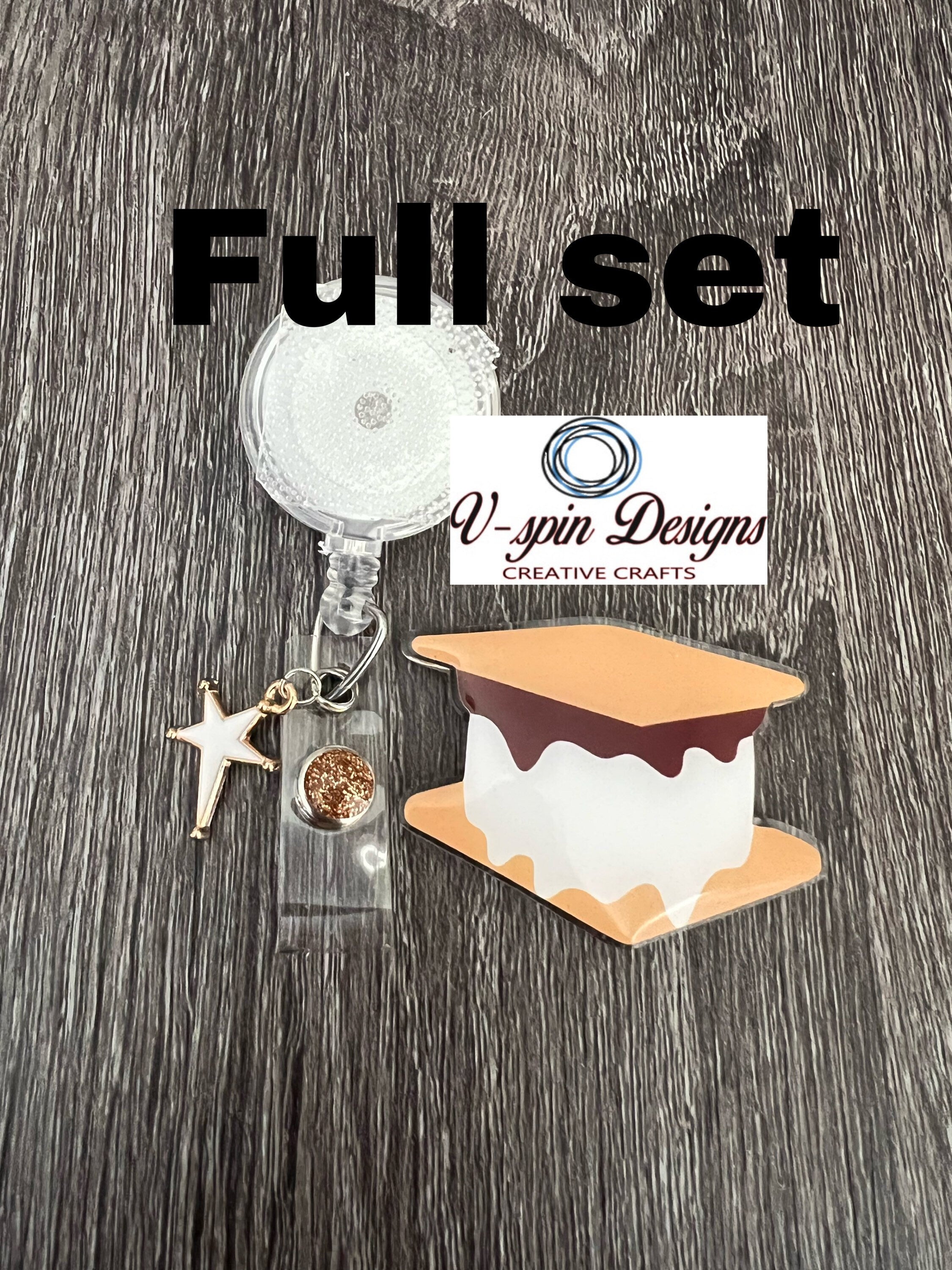 S’mores badge reel/ID Holder/nurses/teachers/summer badge reels