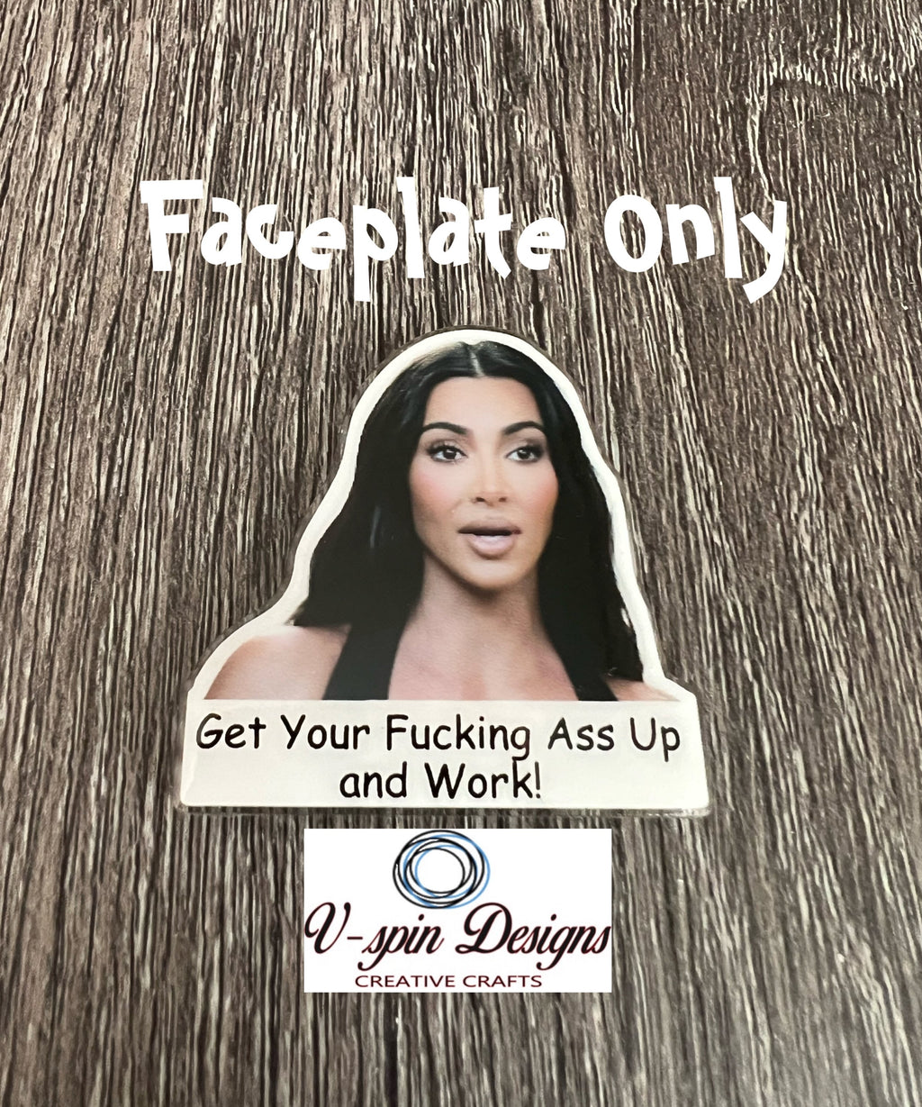 Funny “Get off your — and work” Badge reel/ID Holder card holder/nurse/teachers/fun/silly/memes