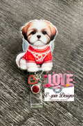 Valentine Shitzu Badge Reel: Heart Charm ID Holder