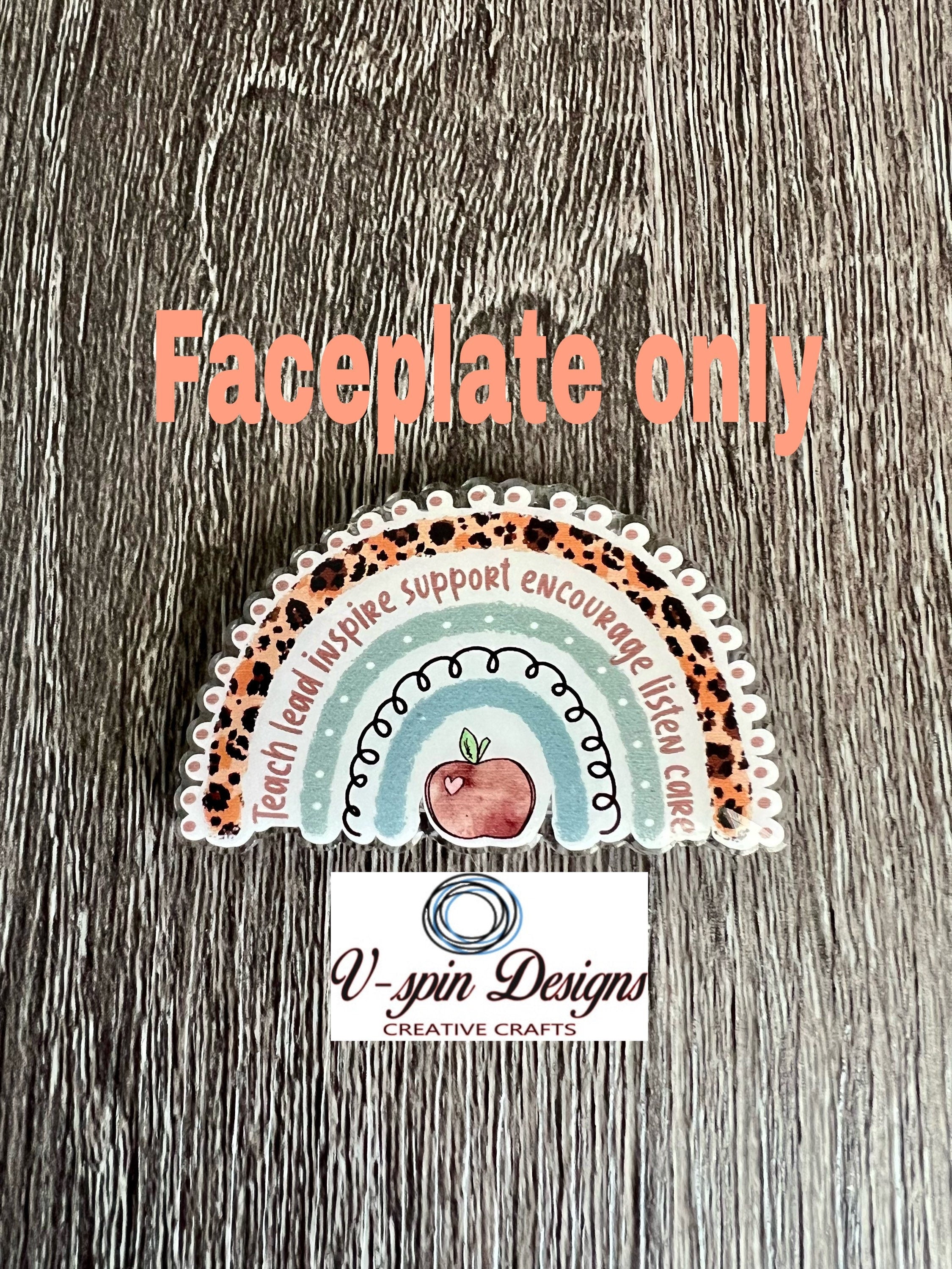 "Teach, Lead, Inspire" Badge Reel | Retractable Acrylic ID Holder for Teachers