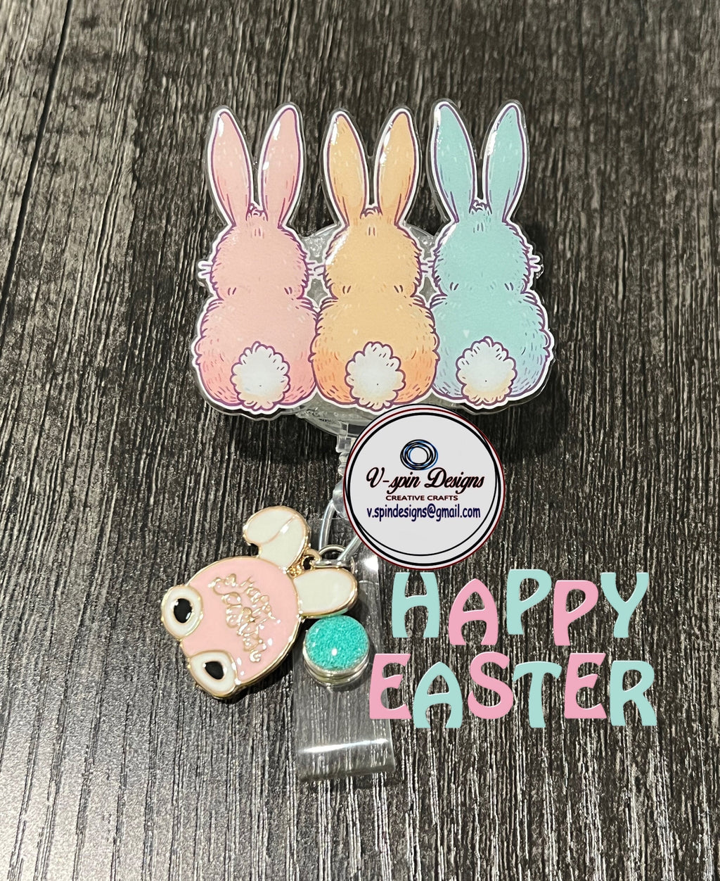 Easter Bunnies badge reel/ID Holder/card holder/teachers/nurses/Easter