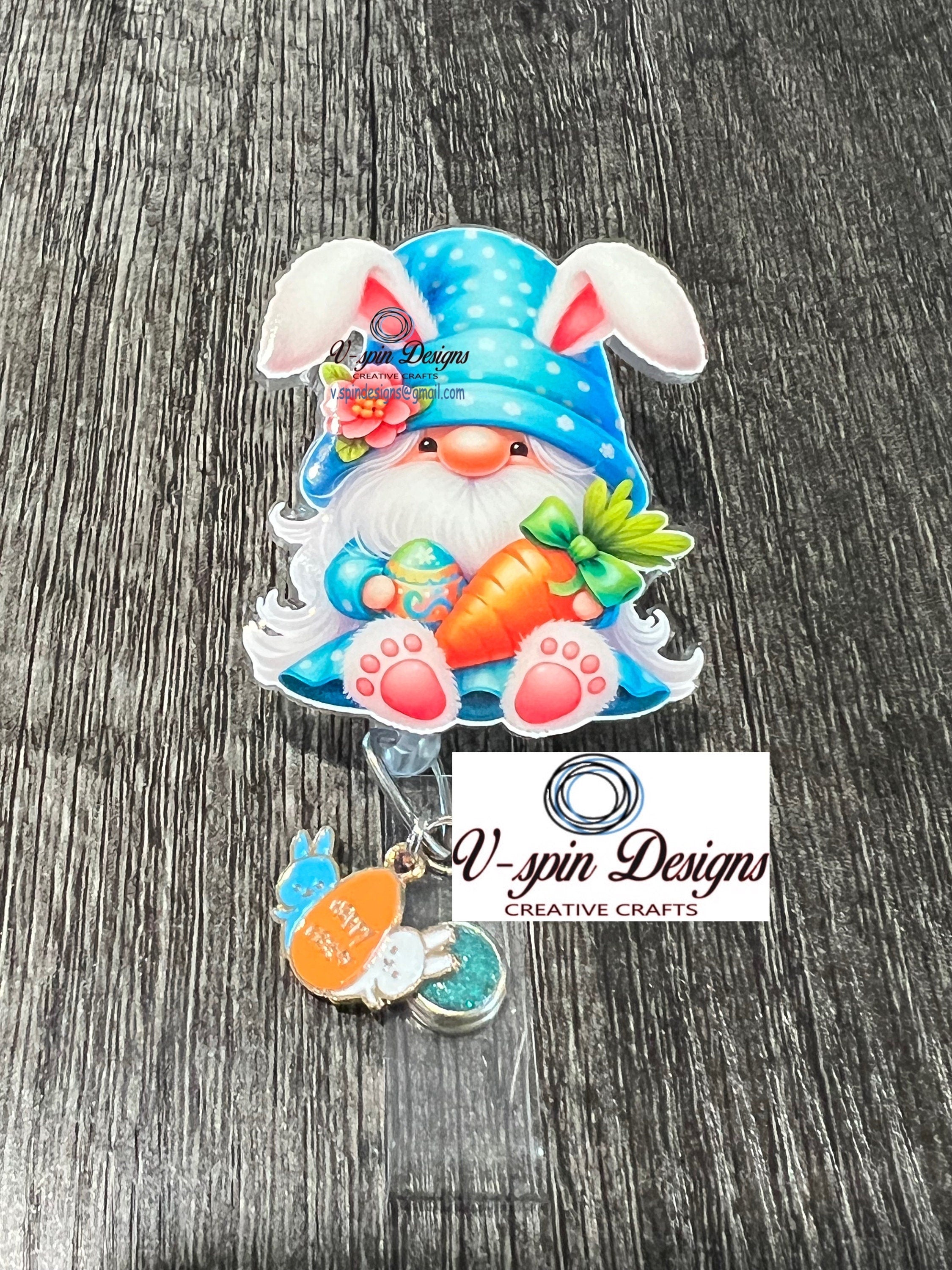 Easter Gnome, badge reel/ID Holder/card holder/teachers/nurses/Easter/gnomes
