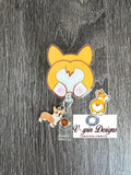 Corgi dog retractable badge reel/ID Holder/card holder/dog badge reels