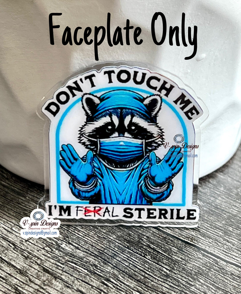 Don’t Touch me Racoon Badge reel, ID Holder, card holder, nurses, teachers, funny badgereels