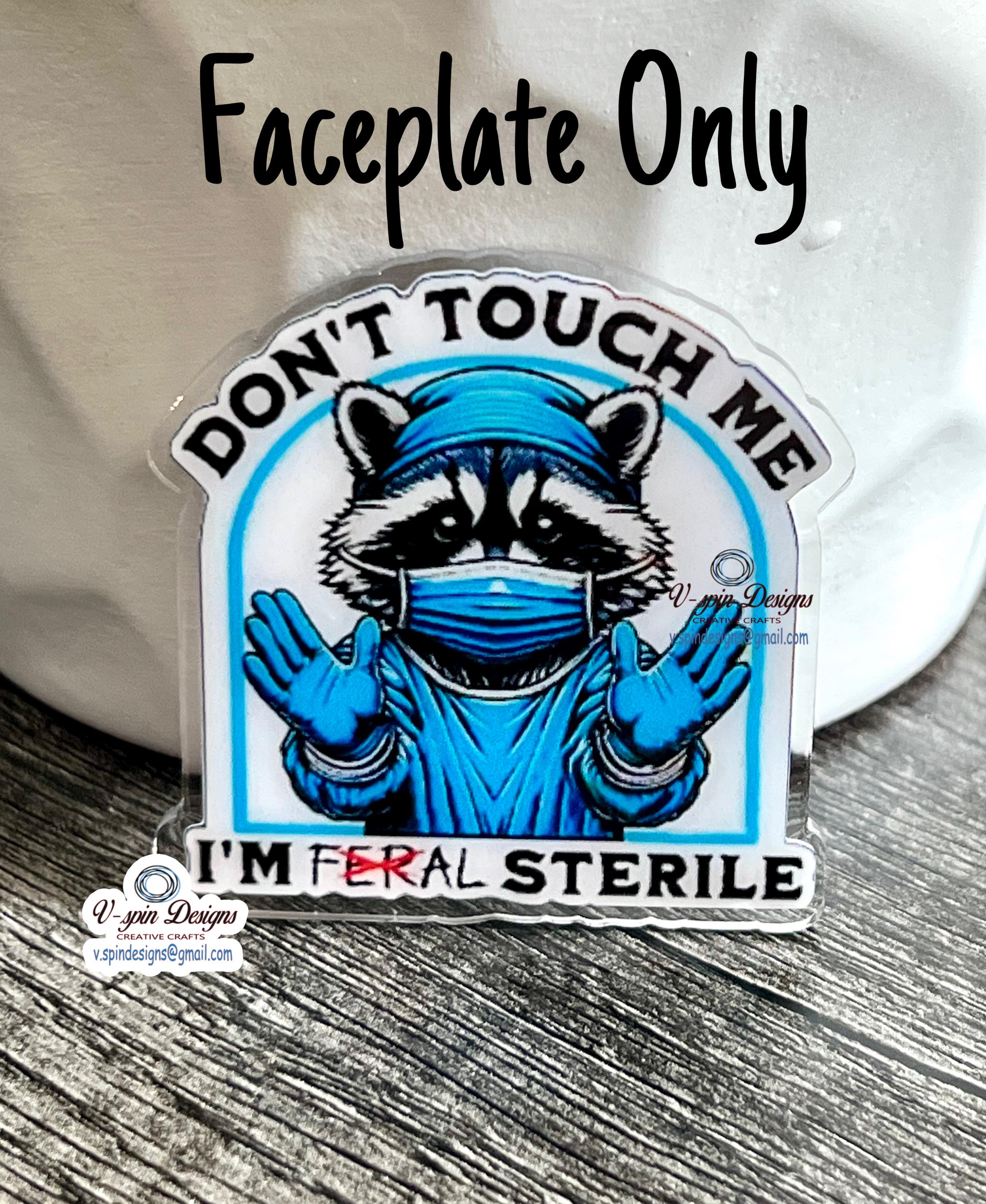 Don’t Touch me Racoon Badge reel, ID Holder, card holder, nurses, teachers, funny badgereels