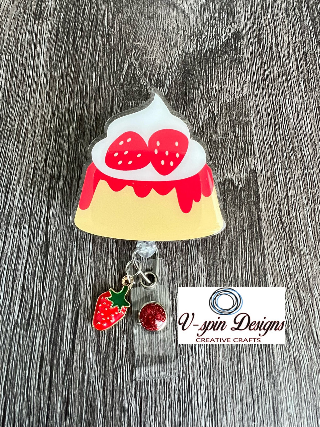 Strawberry Shortcake badge reel/ID Holder/nurses/teachers/desserts/summer badge reels