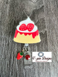 Strawberry Shortcake badge reel/ID Holder/nurses/teachers/desserts/summer badge reels