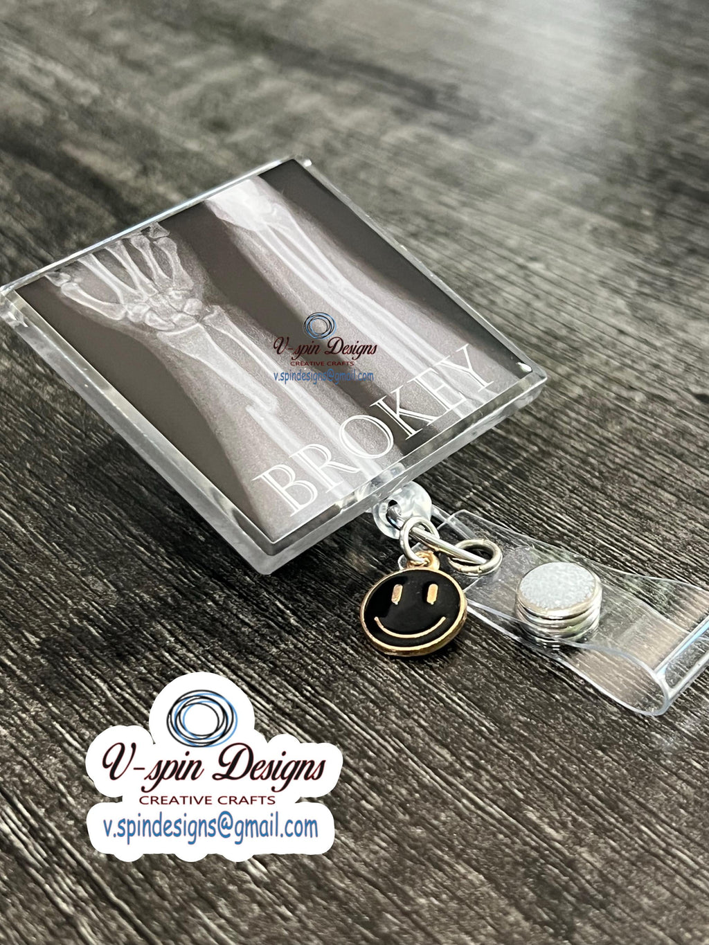 Brokey X-Ray Badge Reel: Funny Retractable ID Holder