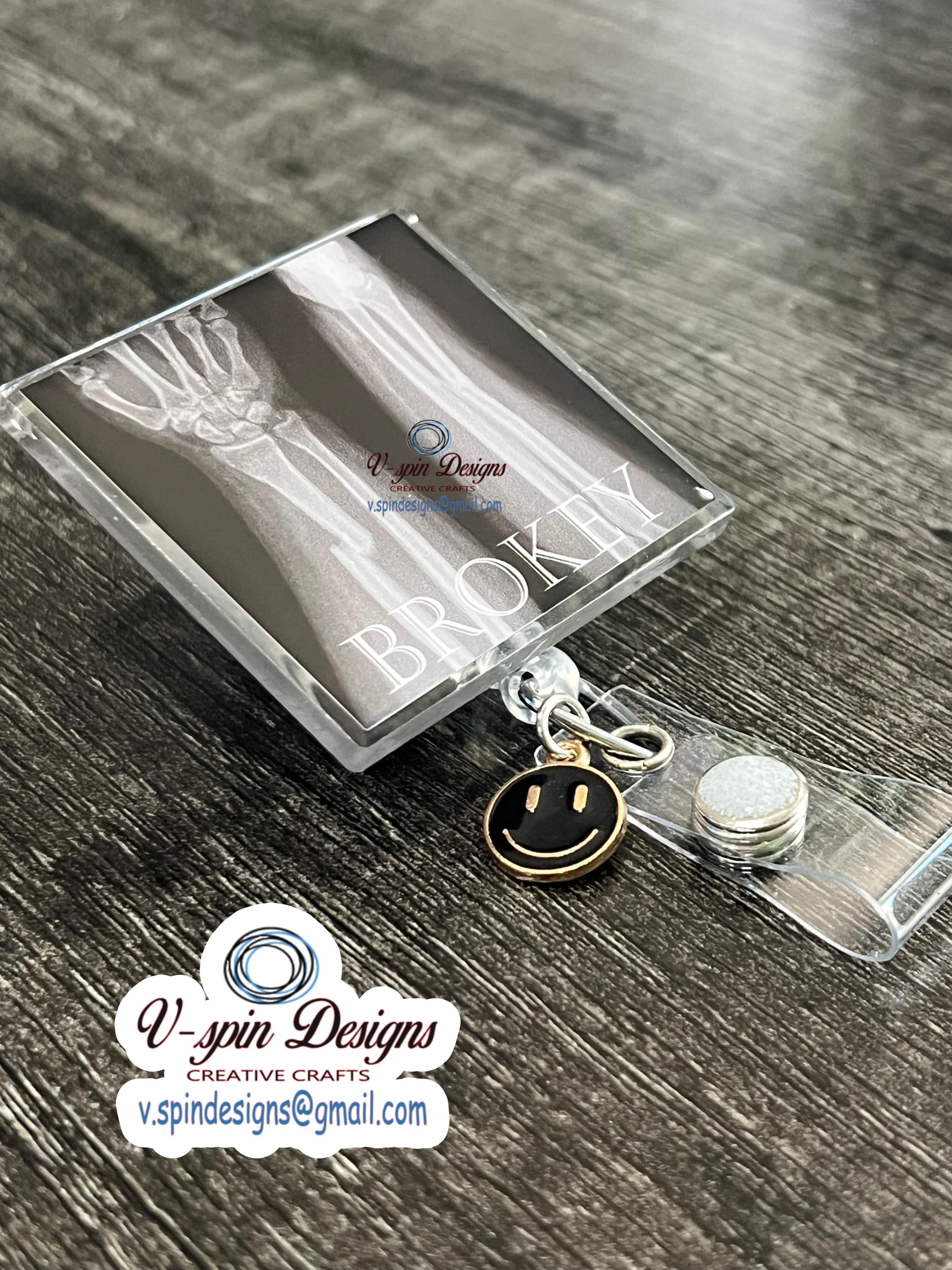 Brokey X-Ray Badge Reel: Funny Retractable ID Holder