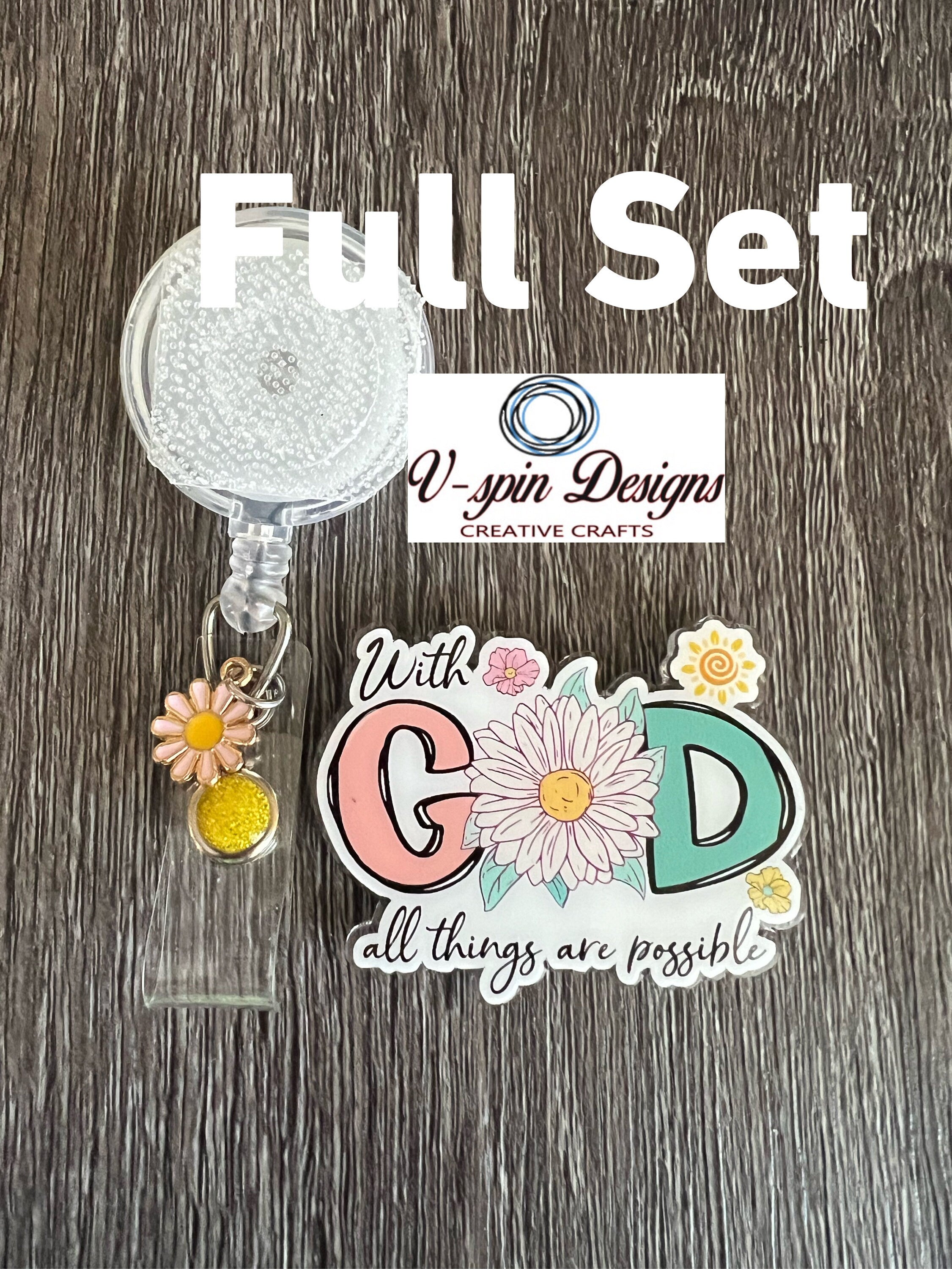 "With God All Things Are Possible" Badge Reel | Inspirational Retractable ID Holder