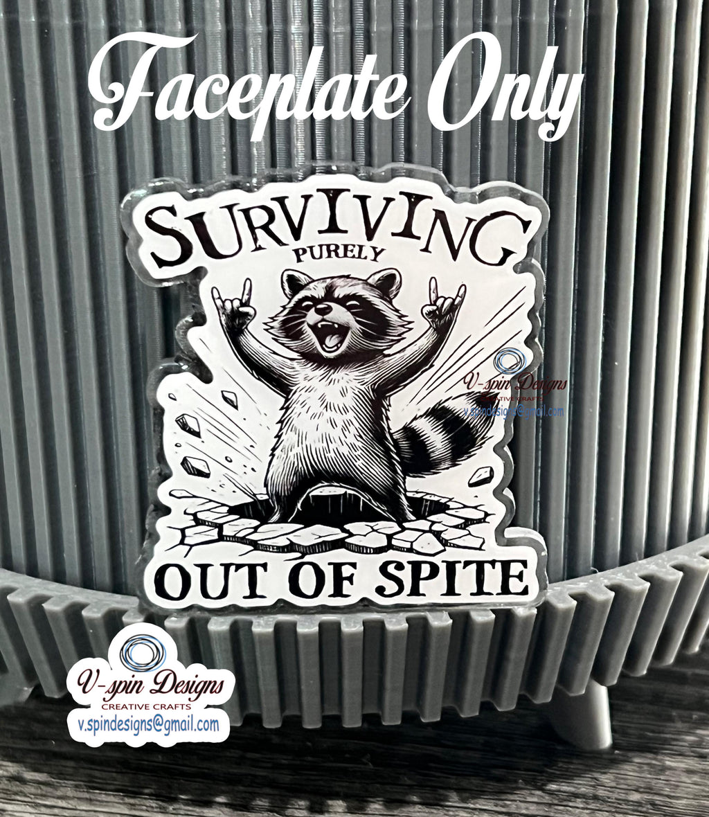 Funny Raccoon Badge Reel: Surviving Out of Spite, ID Holder