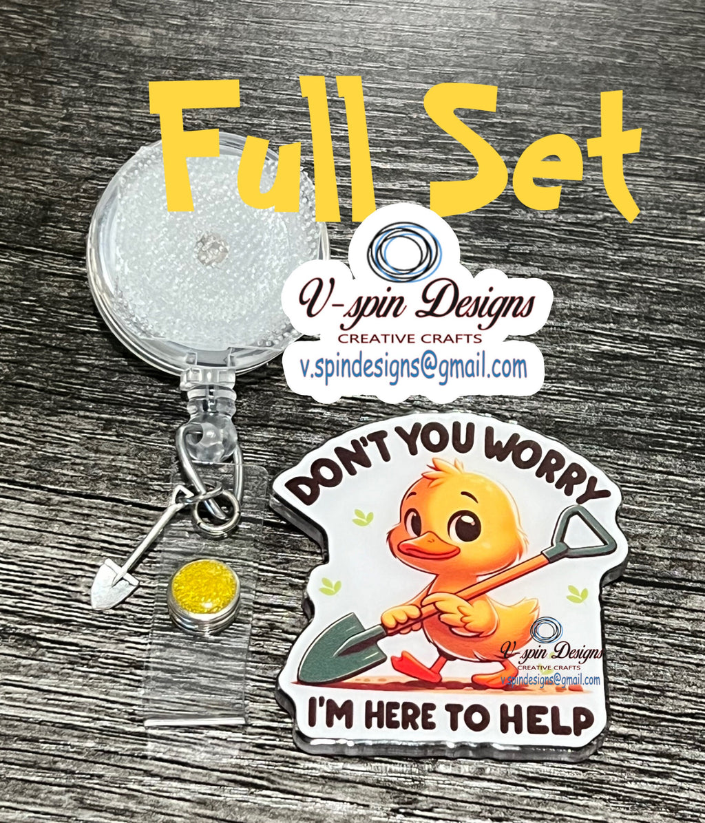 "Don't Worry, I'm Here to Help" Duck Badge Reel | Funny Retractable ID Holder