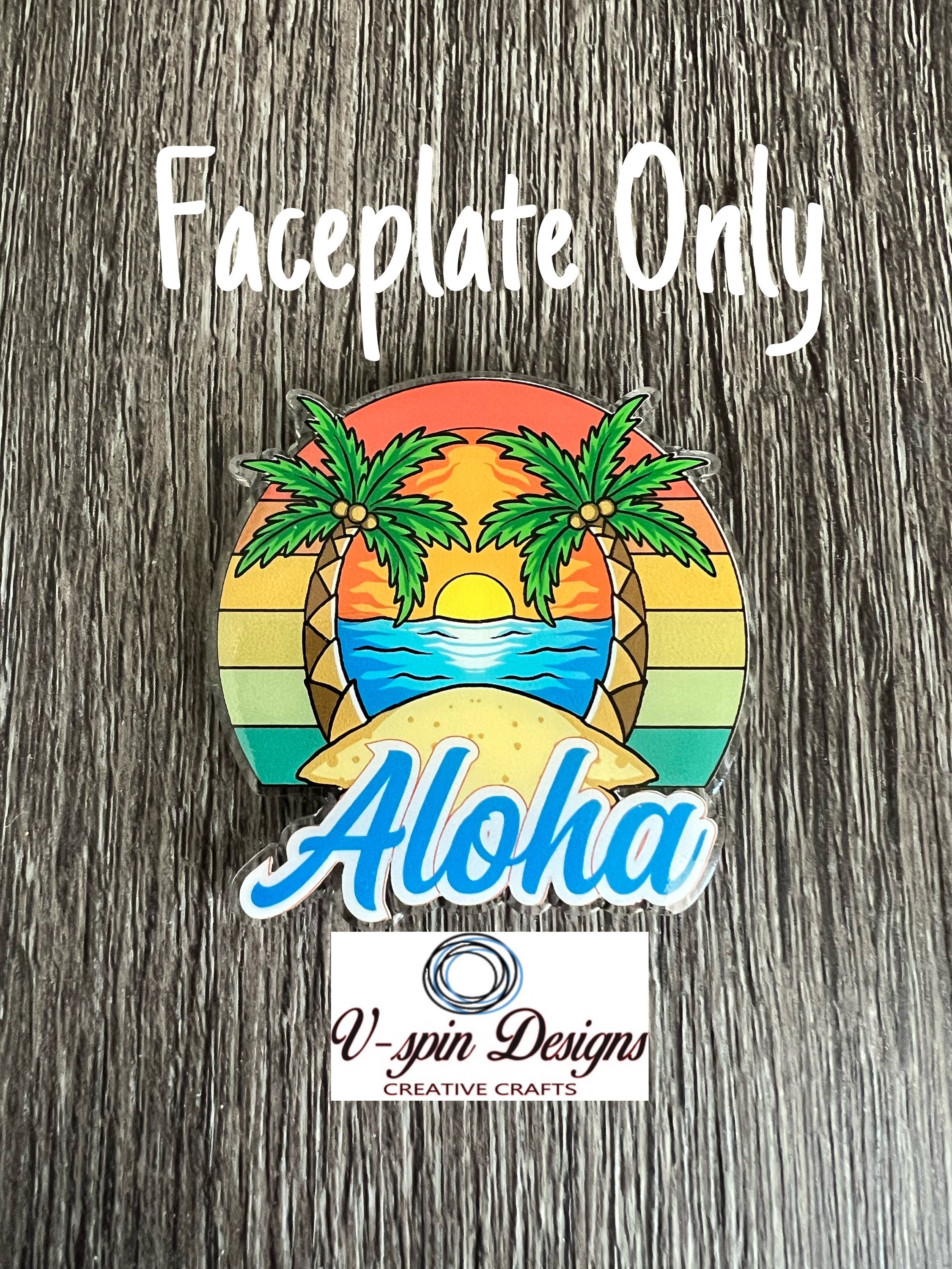Aloha Beach Badge Reel: Retractable Interchangeable Acrylic ID Holder