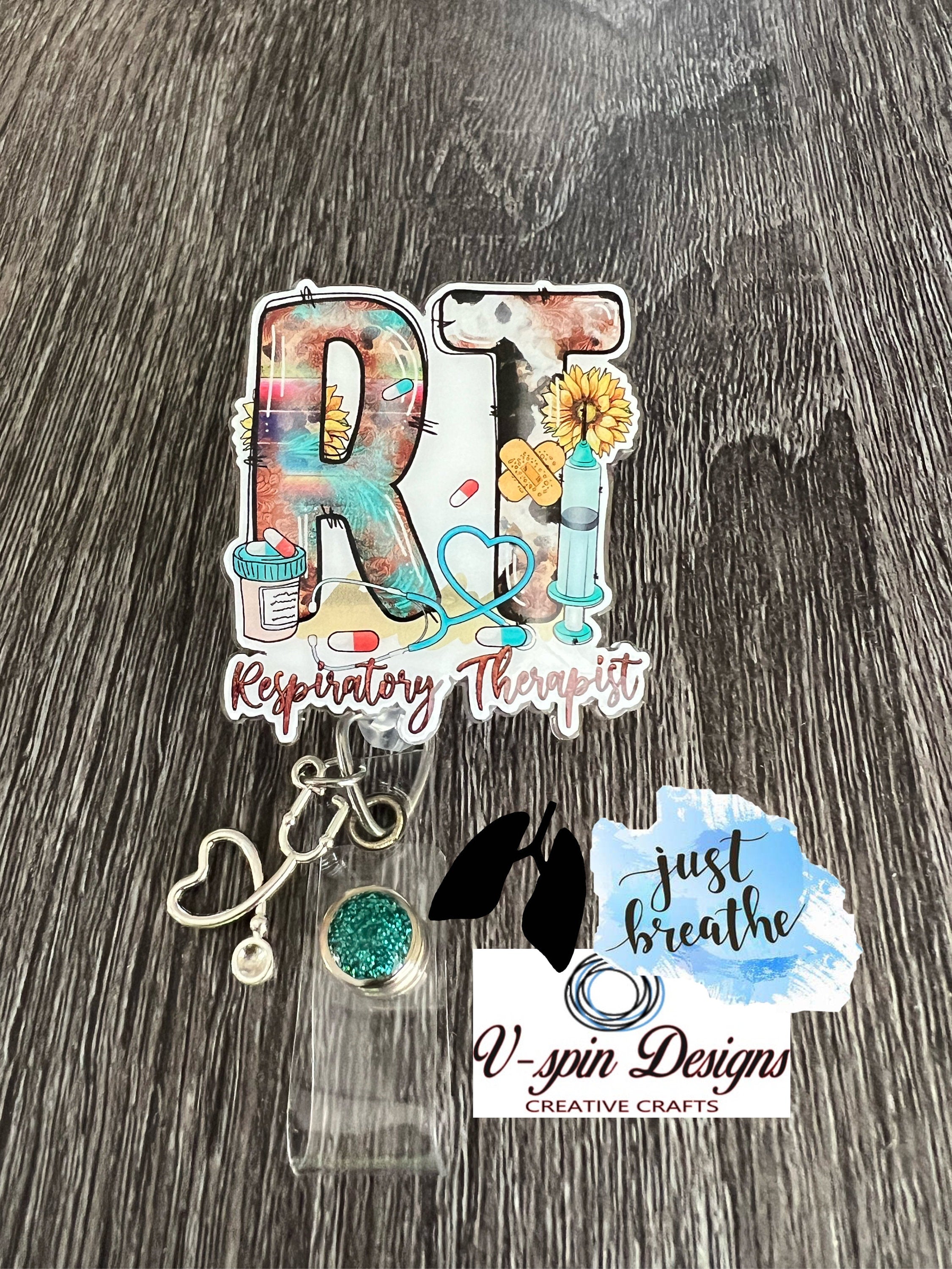 Respiratory Therapist Badge Reel: Acrylic Retractable ID Holder