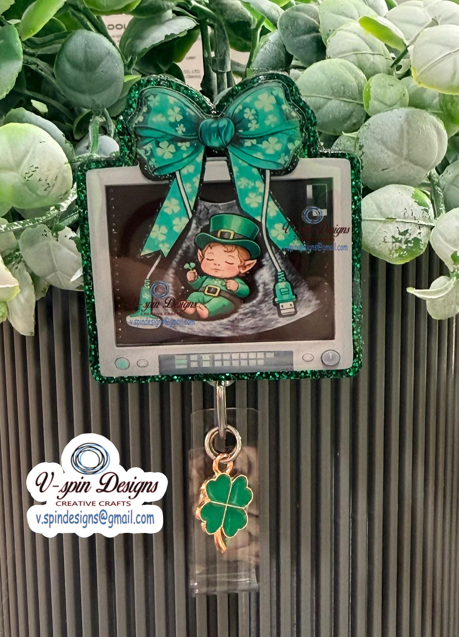 Baby Leprechaun Badge reel/Sonography Tech/ultrasound technology