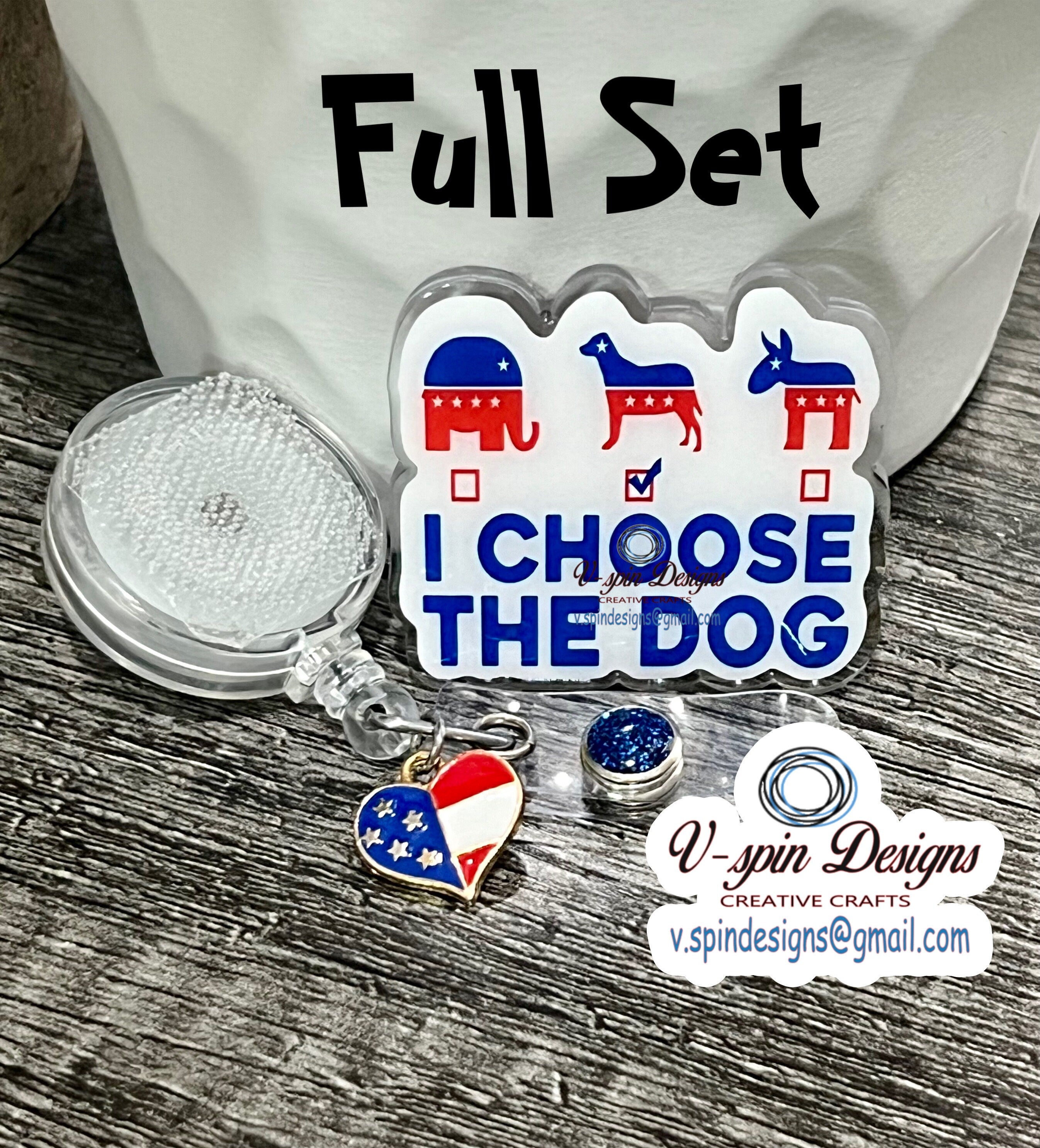 "I Choose The Dog" Badge Reel | Funny Political Retractable ID Holder