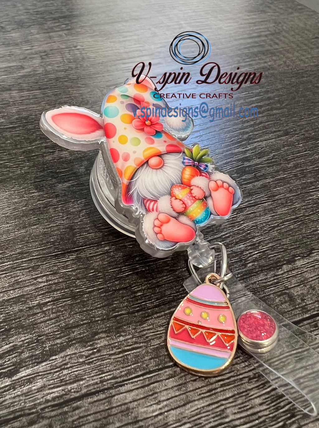 Easter Gnome, badge reel/ID Holder/card holder/teachers/nurses/Easter/gnomes
