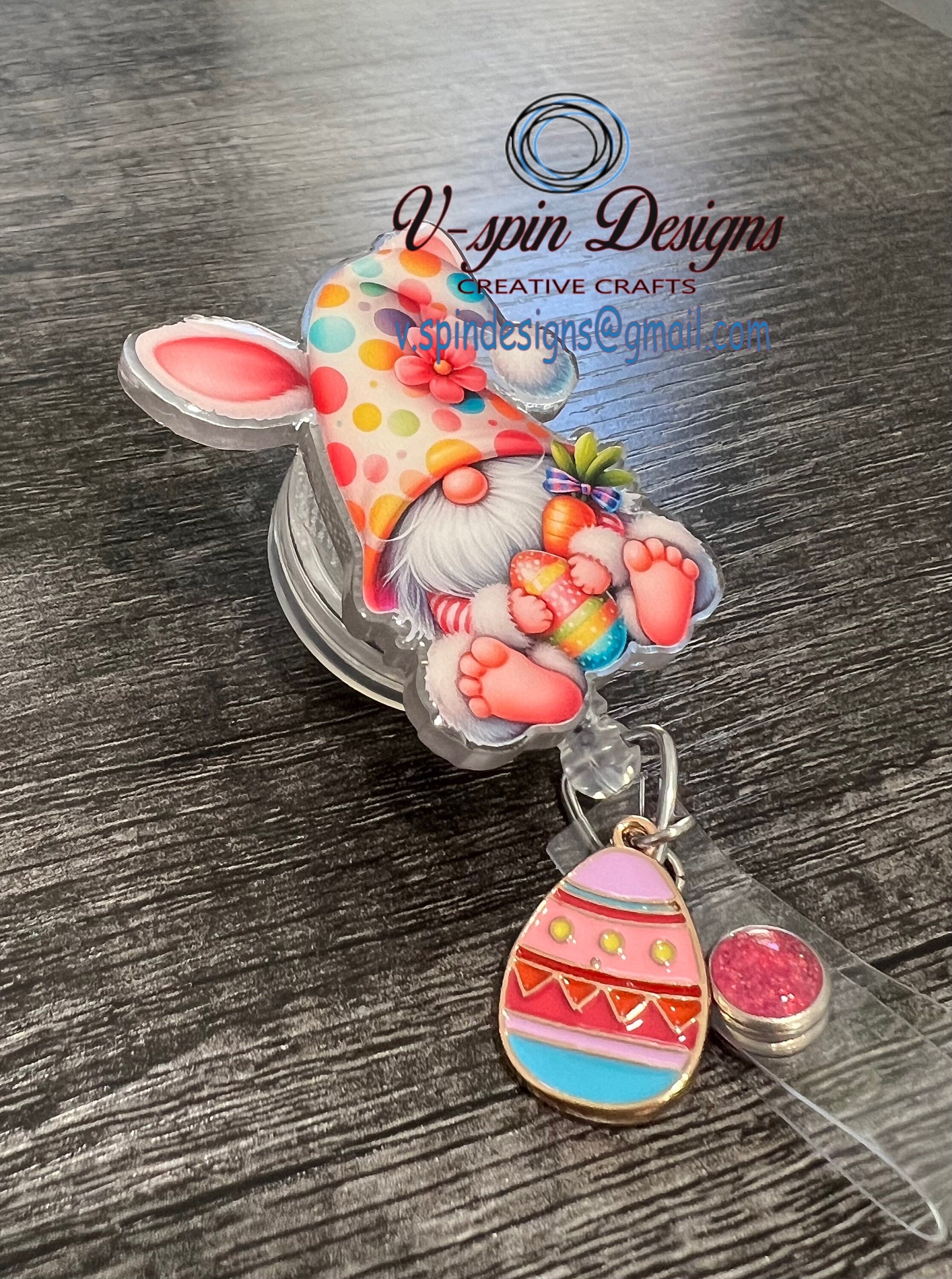 Easter Gnome, badge reel/ID Holder/card holder/teachers/nurses/Easter/gnomes