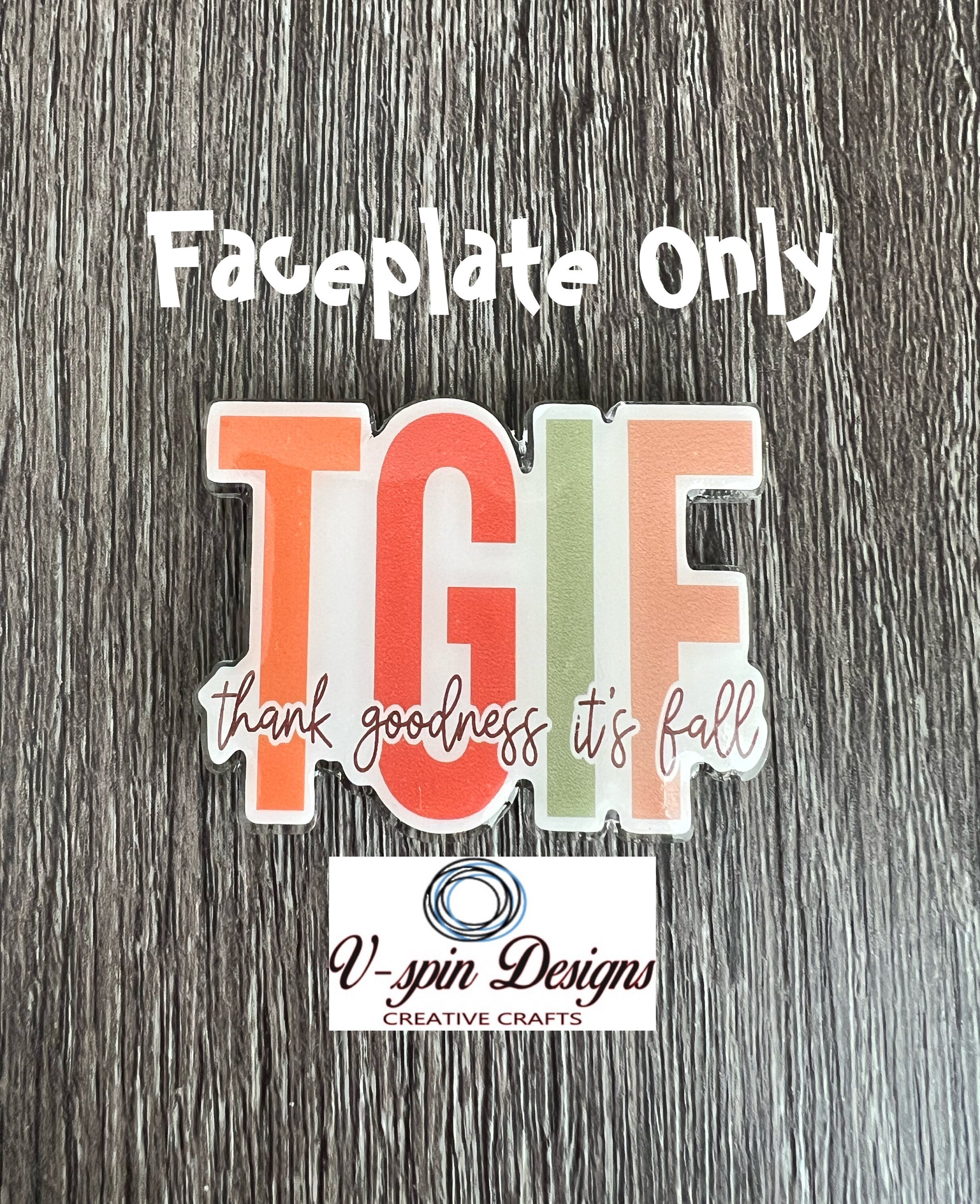 "TGIF: Thank Goodness It's Fall" Badge Reel | Funny Fall Retractable Acrylic ID Holder