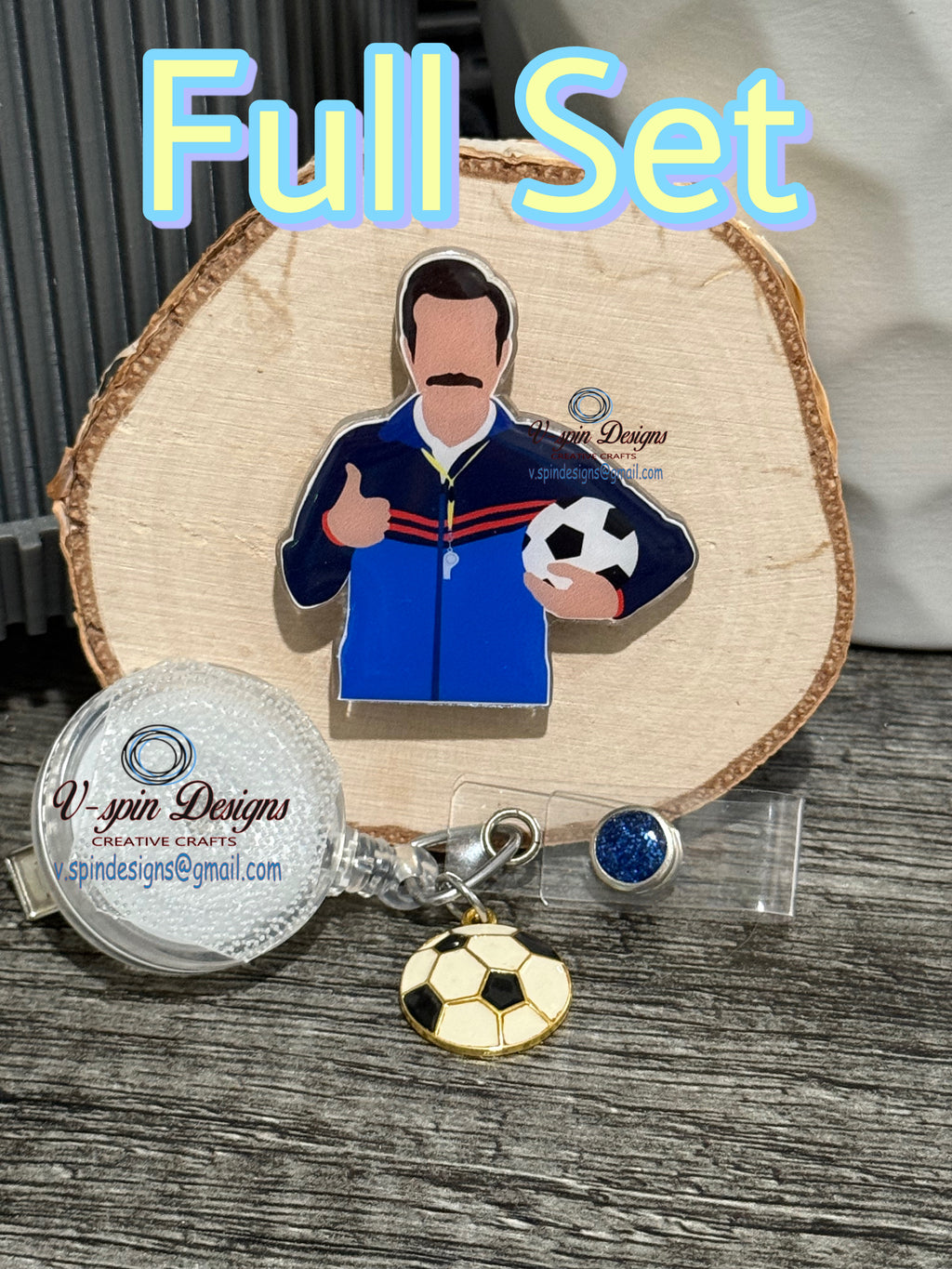 Ted Lasso Soccer Coach Funny Badge Reel | Retractable Acrylic ID Holder