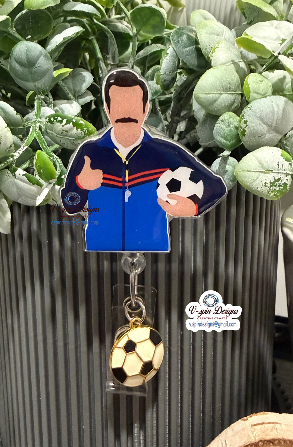 Ted Lasso Soccer Coach Funny Badge Reel | Retractable Acrylic ID Holder
