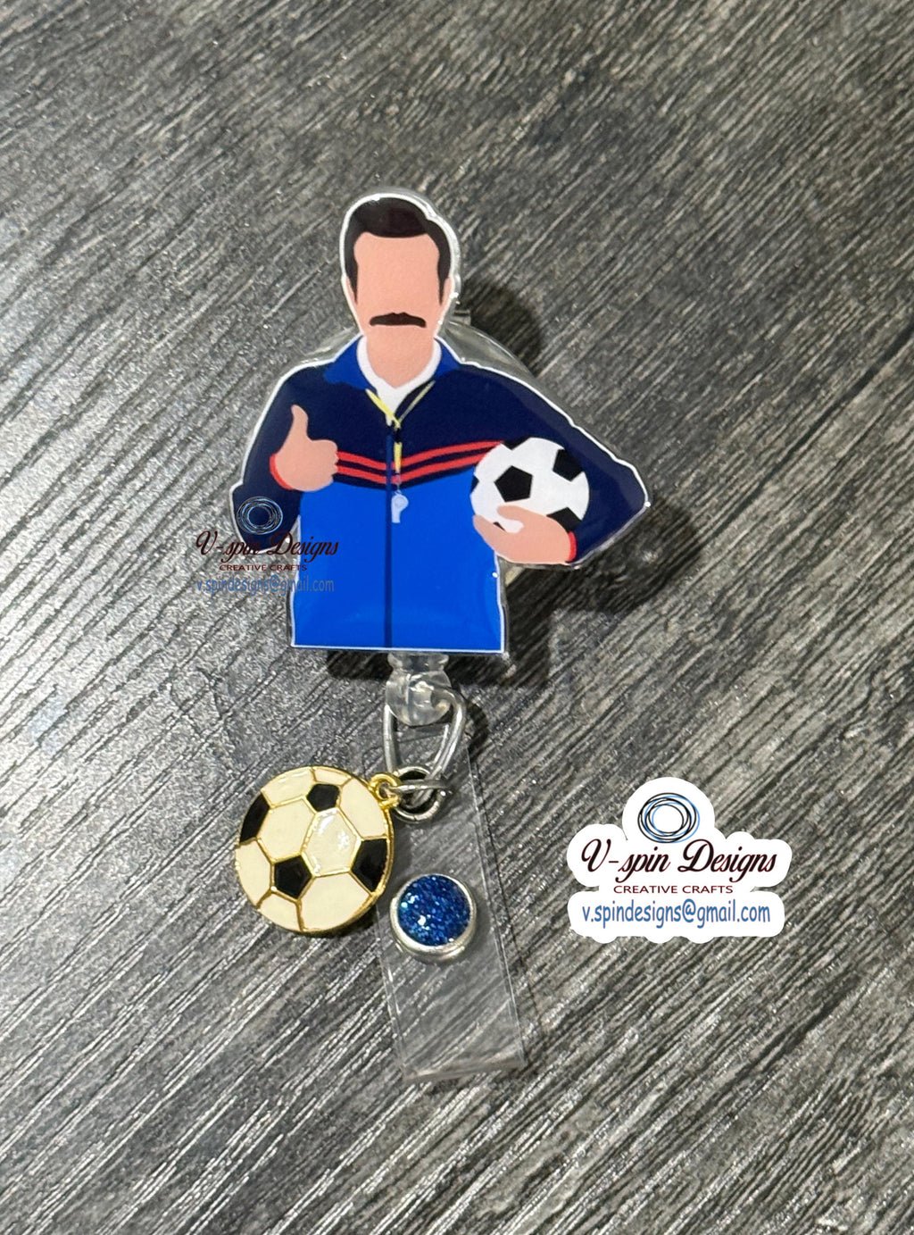 Ted Lasso Soccer Coach Funny Badge Reel | Retractable Acrylic ID Holder