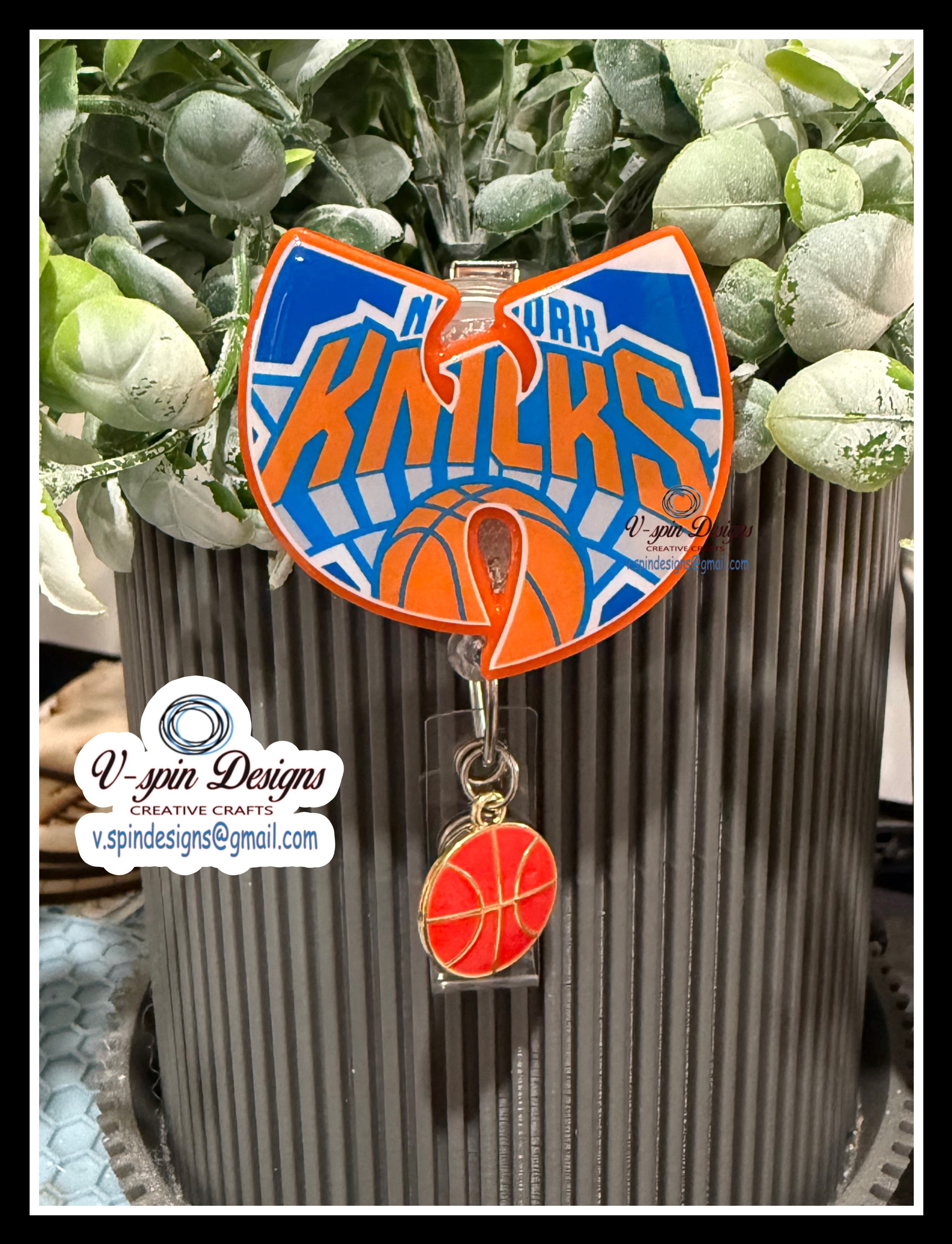 Custom Basketball Badge Reel | Sports Fan Retractable Acrylic ID Holder
