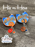 Custom Basketball Badge Reel | Sports Fan Retractable Acrylic ID Holder