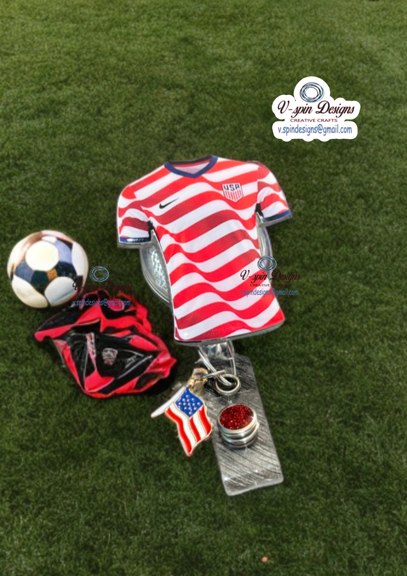 USA Soccer badge reel