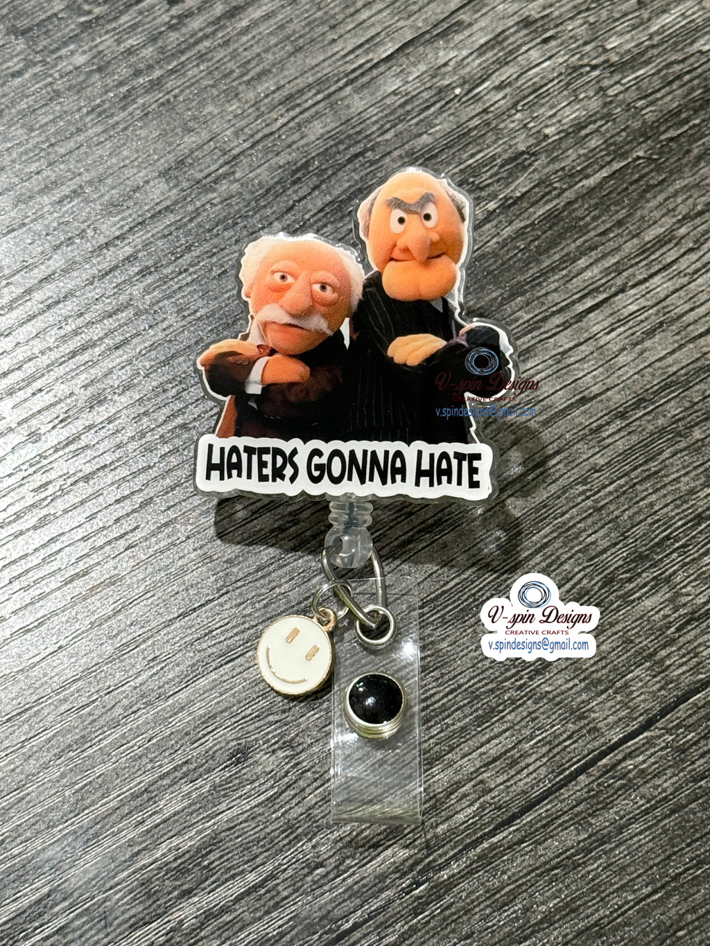 "Haters Gonna Hate" Badge Reel | Funny Retractable Acrylic ID Holder