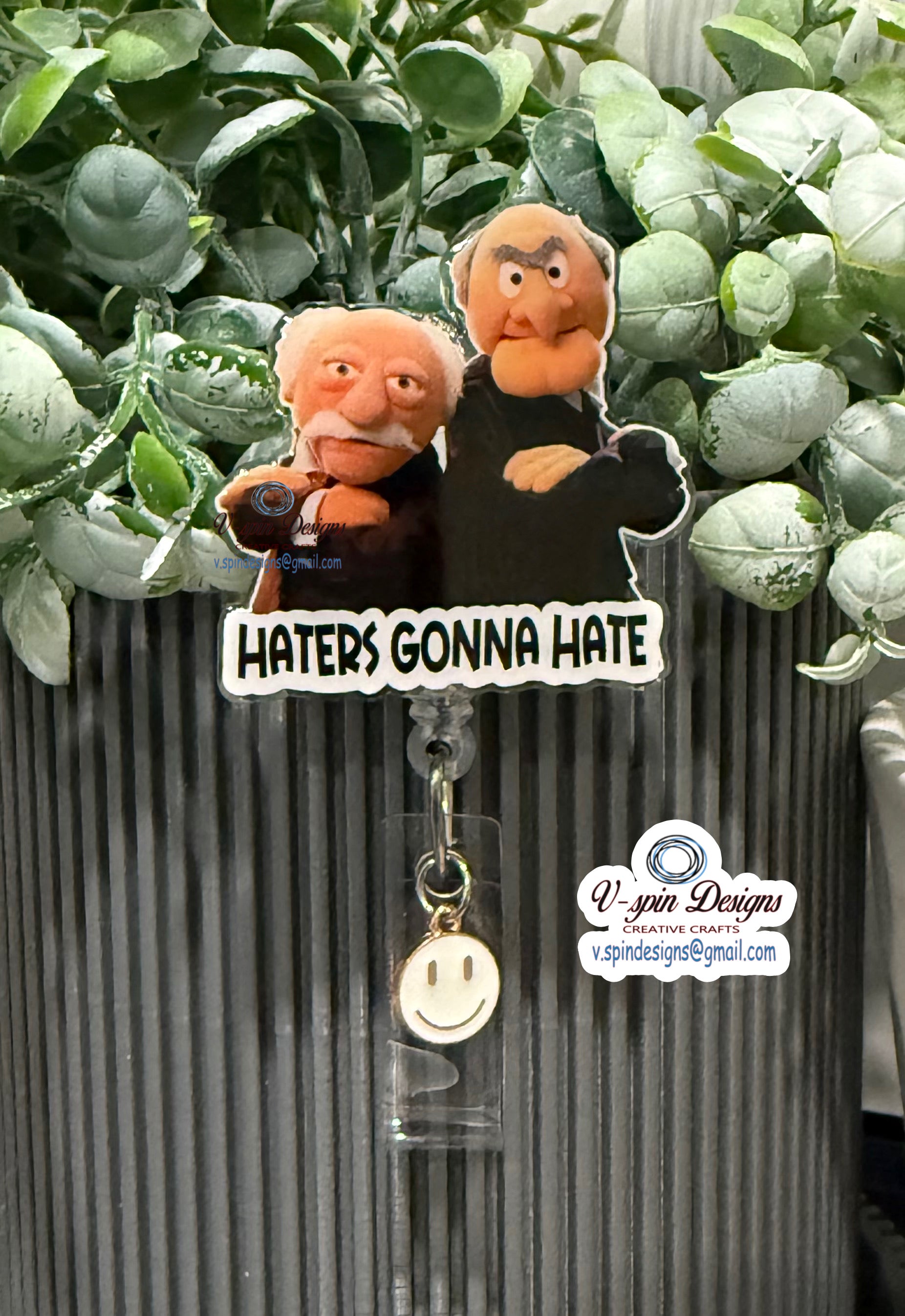 "Haters Gonna Hate" Badge Reel | Funny Retractable Acrylic ID Holder