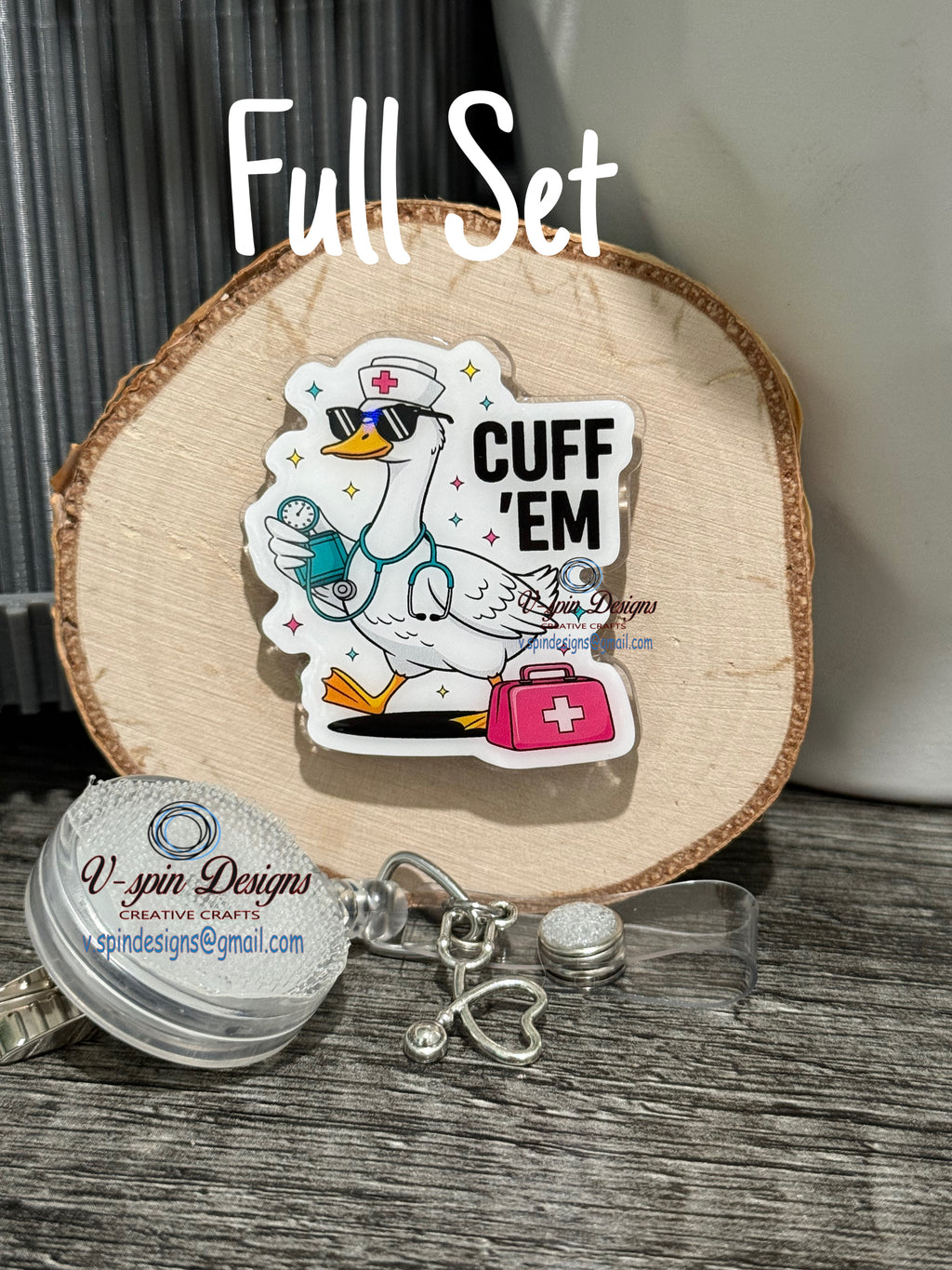 Cuff 'EM Nurse Goose Badge Reel
