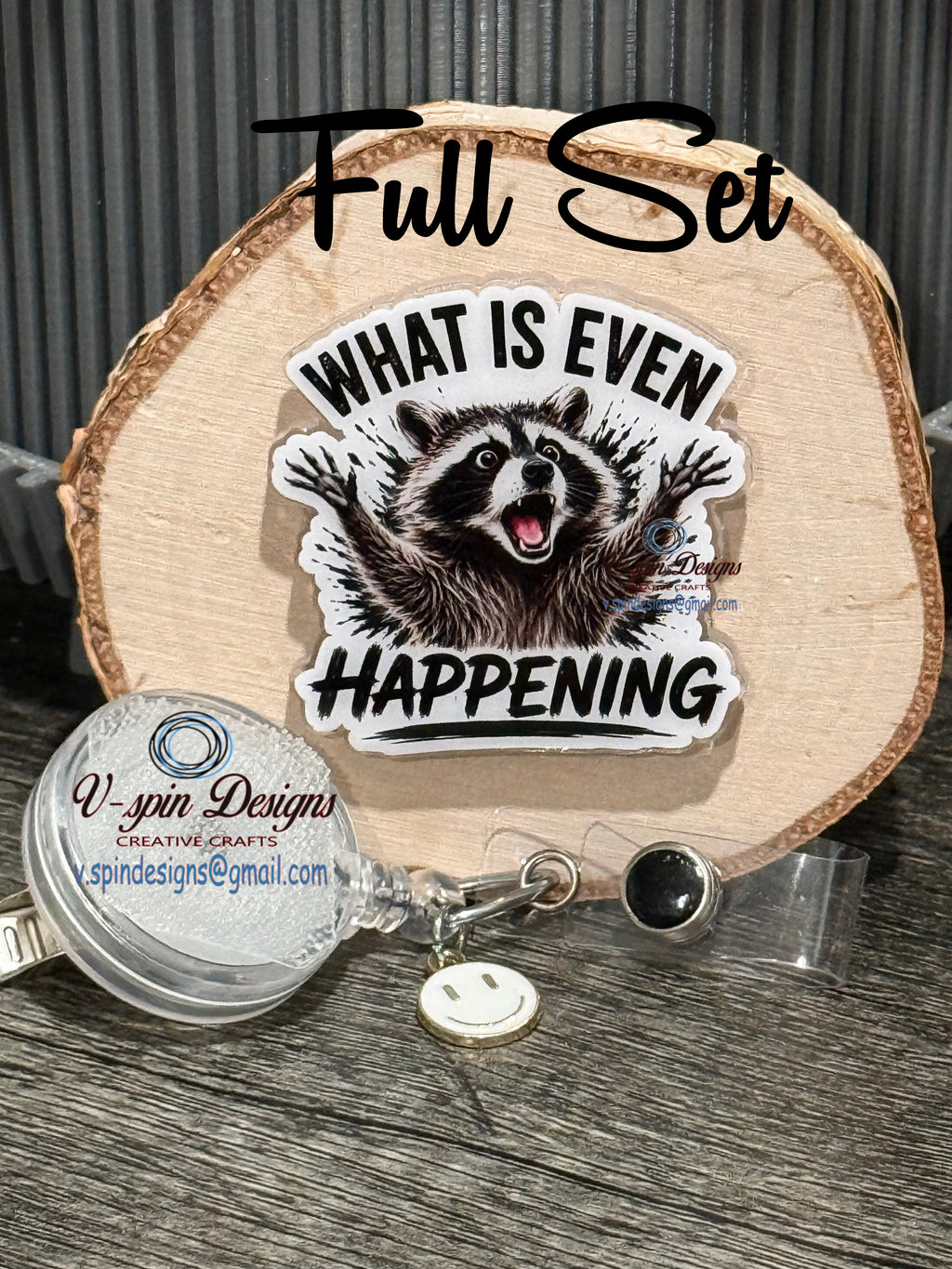 Raccoon "What is Even Happening" Retractable Badge Reel | Funny Nurse Badge Reel (Copy)