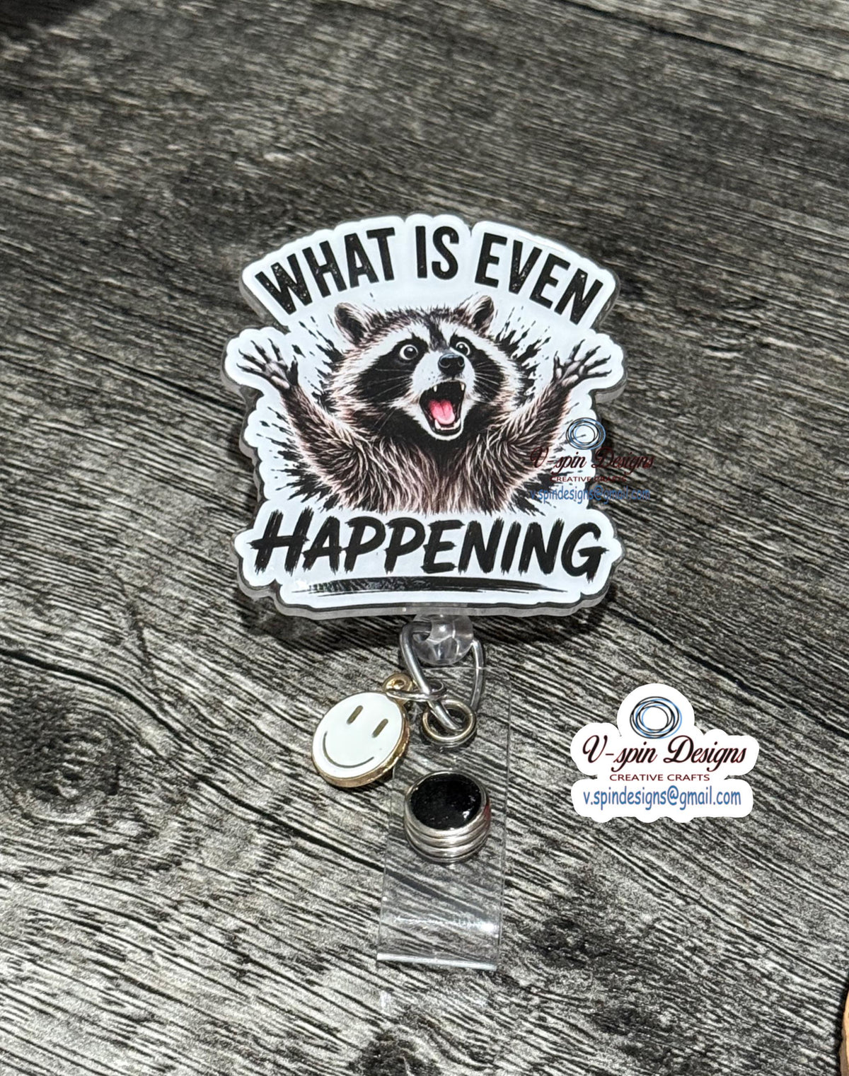 Raccoon "What is Even Happening" Retractable Badge Reel | Funny Nurse Badge Reel (Copy)