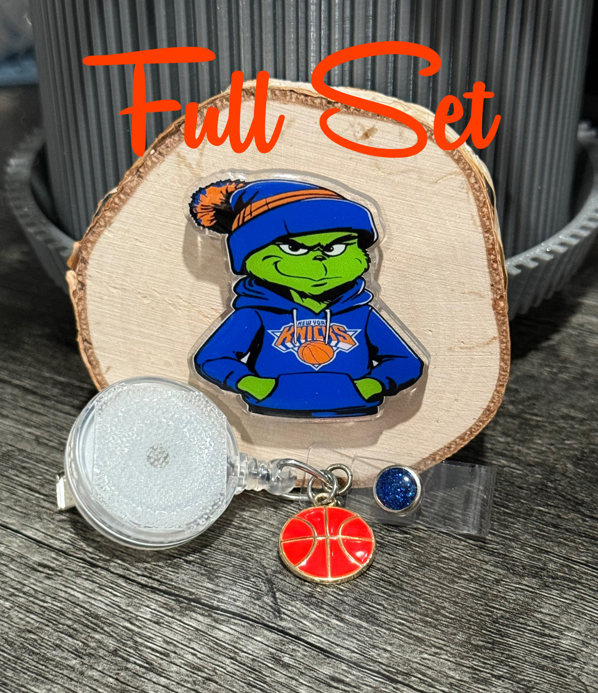 Custom Grinch Basketball Badge Reel | Sports Fan Retractable Acrylic ID Holder (Copy)