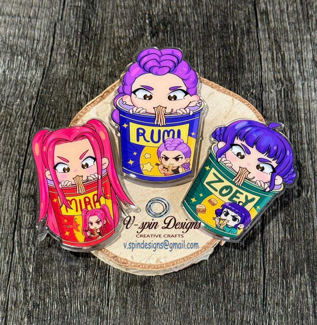 Ramen Noodle Cup Badge Reel | Retractable Acrylic ID Holder