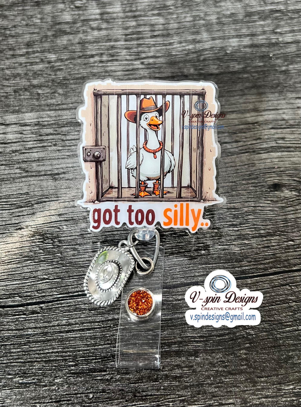 Silly Goose Jailed “Got Too Silly” Badge reel/ID Holder/nurse badge reels/funny badge reels