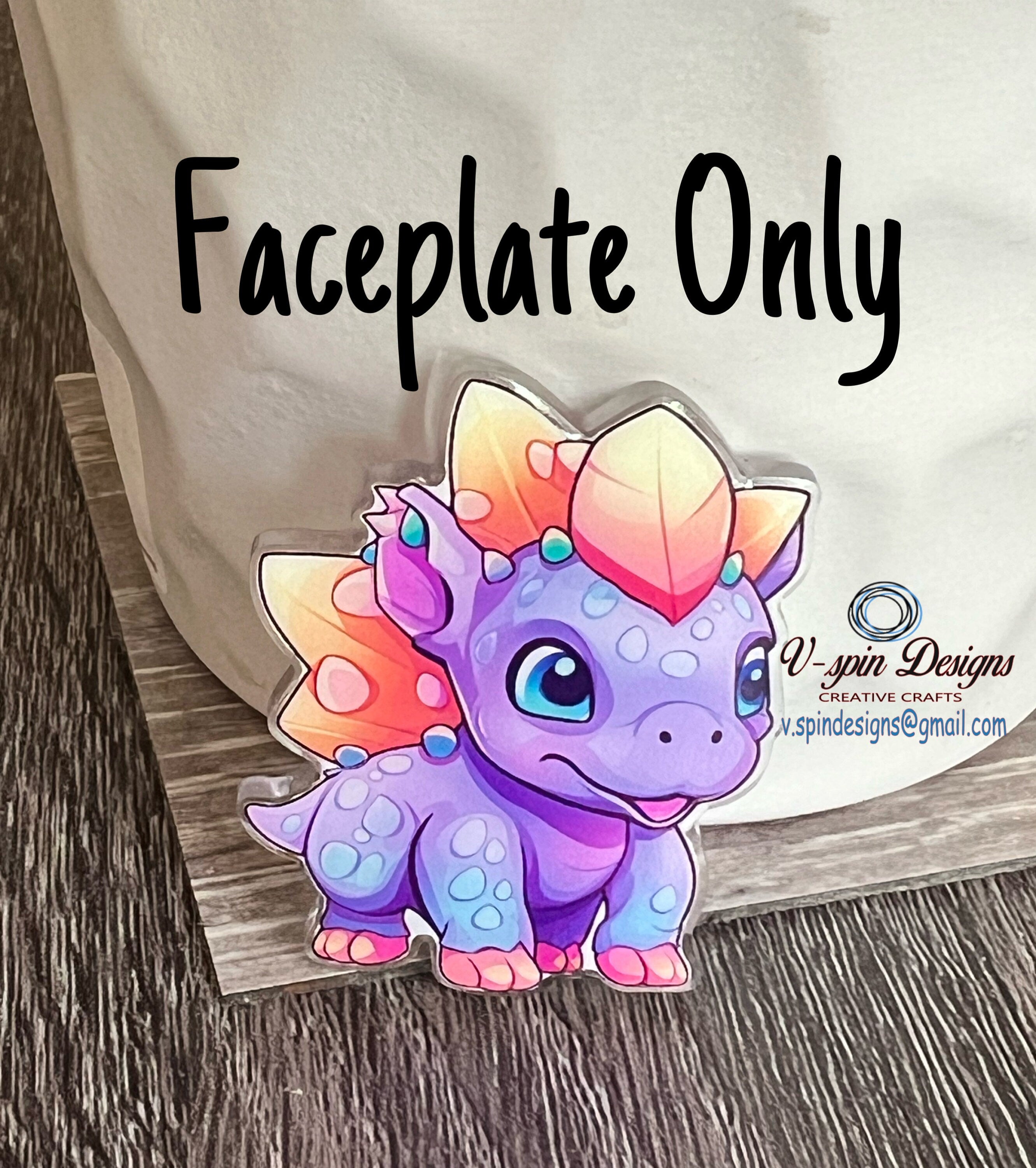 Cute Purple Dinosaur Retractable Badge Reel, ID Holder