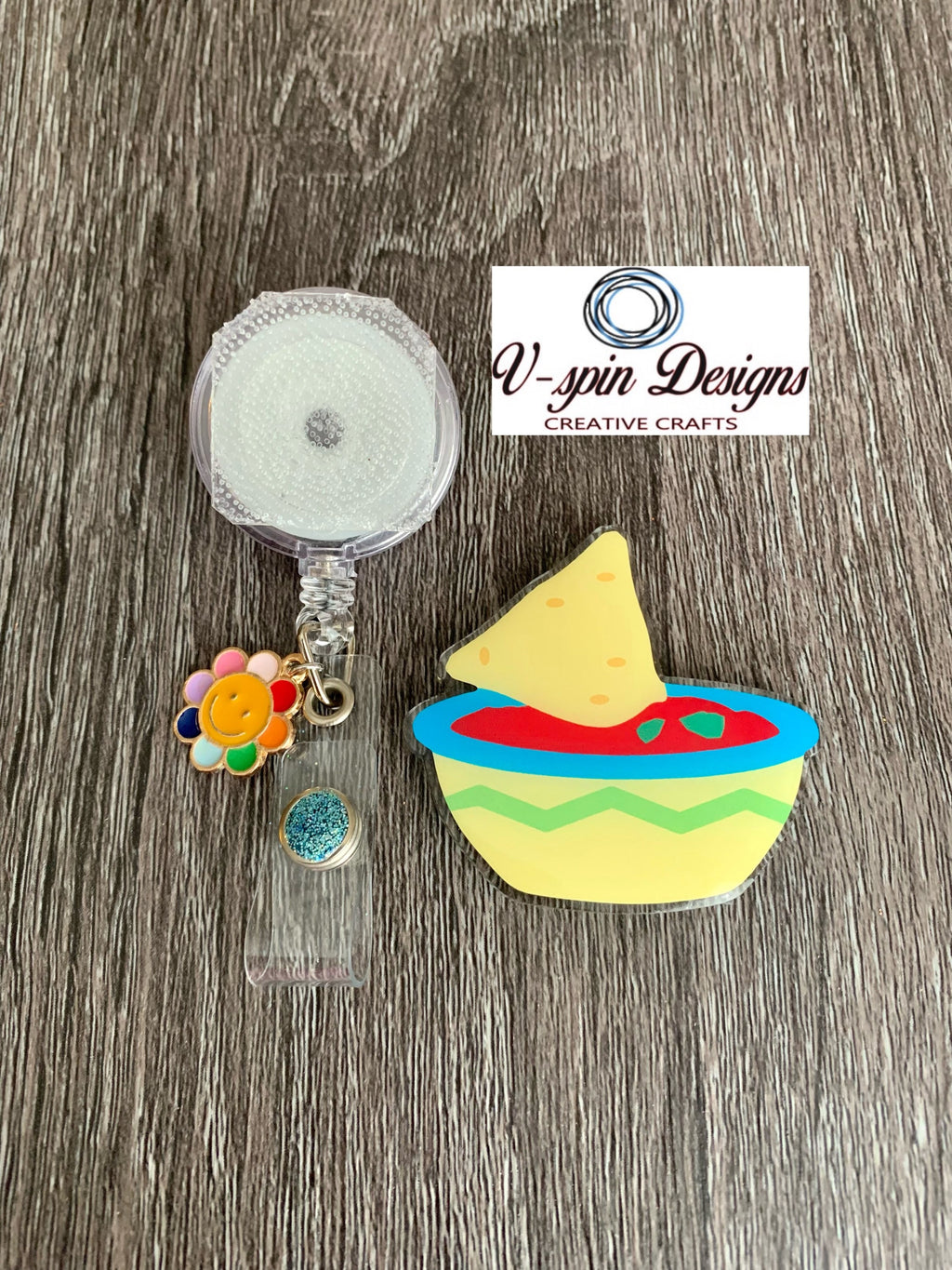 Salsa and Chip, retractable badge reel/ID holder/nurse/card holder/teachers/students