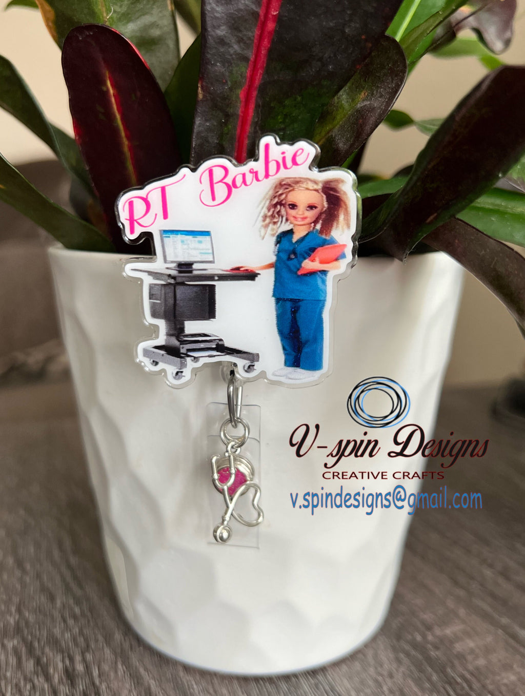 RT Badge Reel: Funny Respiratory Therapist Acrylic ID Holder